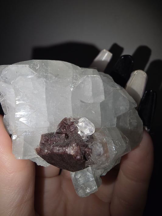Calcite with Hematite & Diamond Apophyllite | Clarity, Grounding & Spiritual Insight