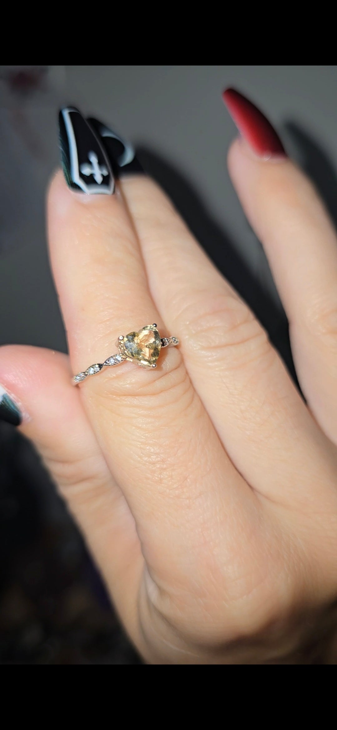 Citrine Heart Ring