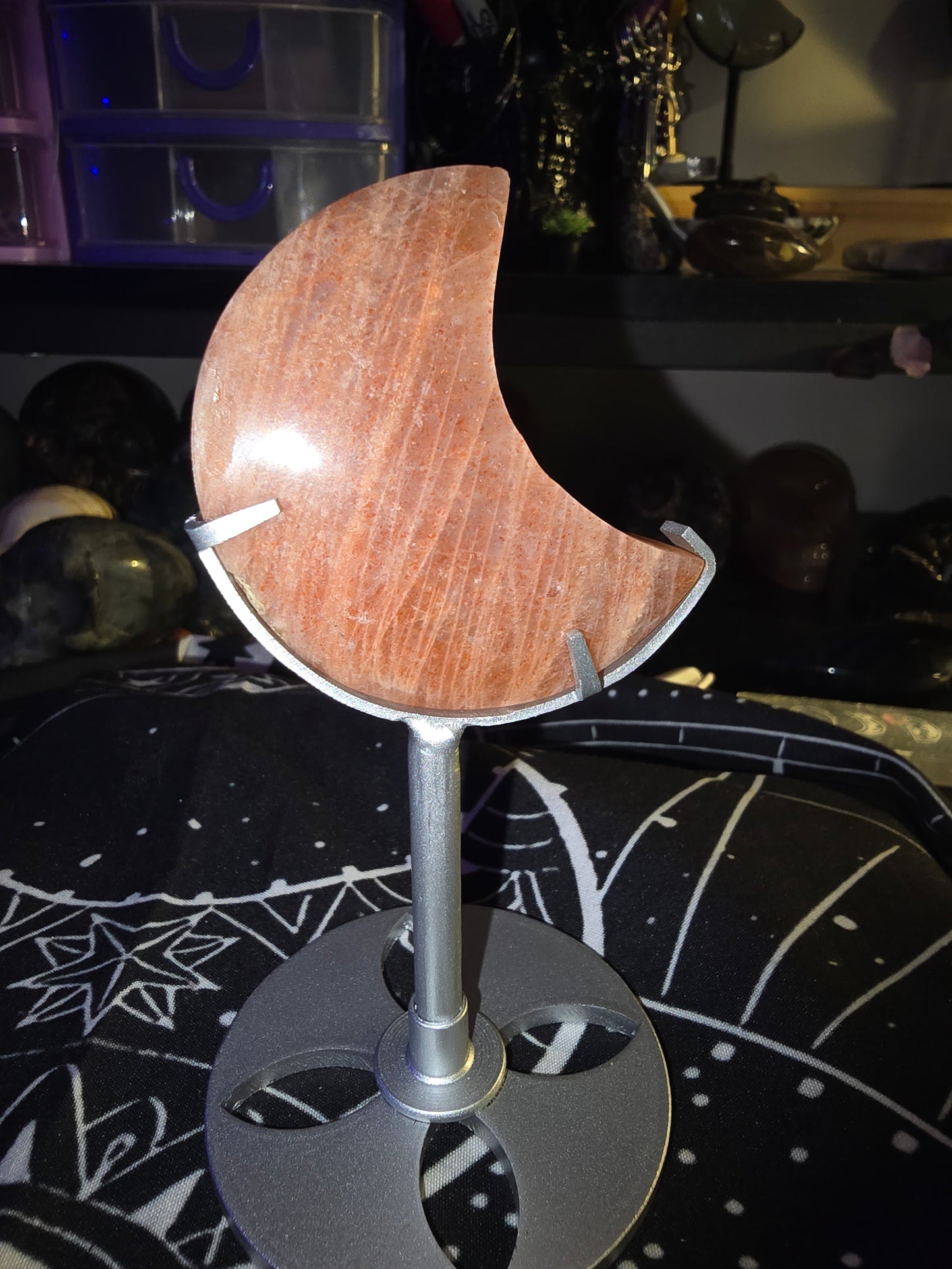 Sunstone Moon on Stand