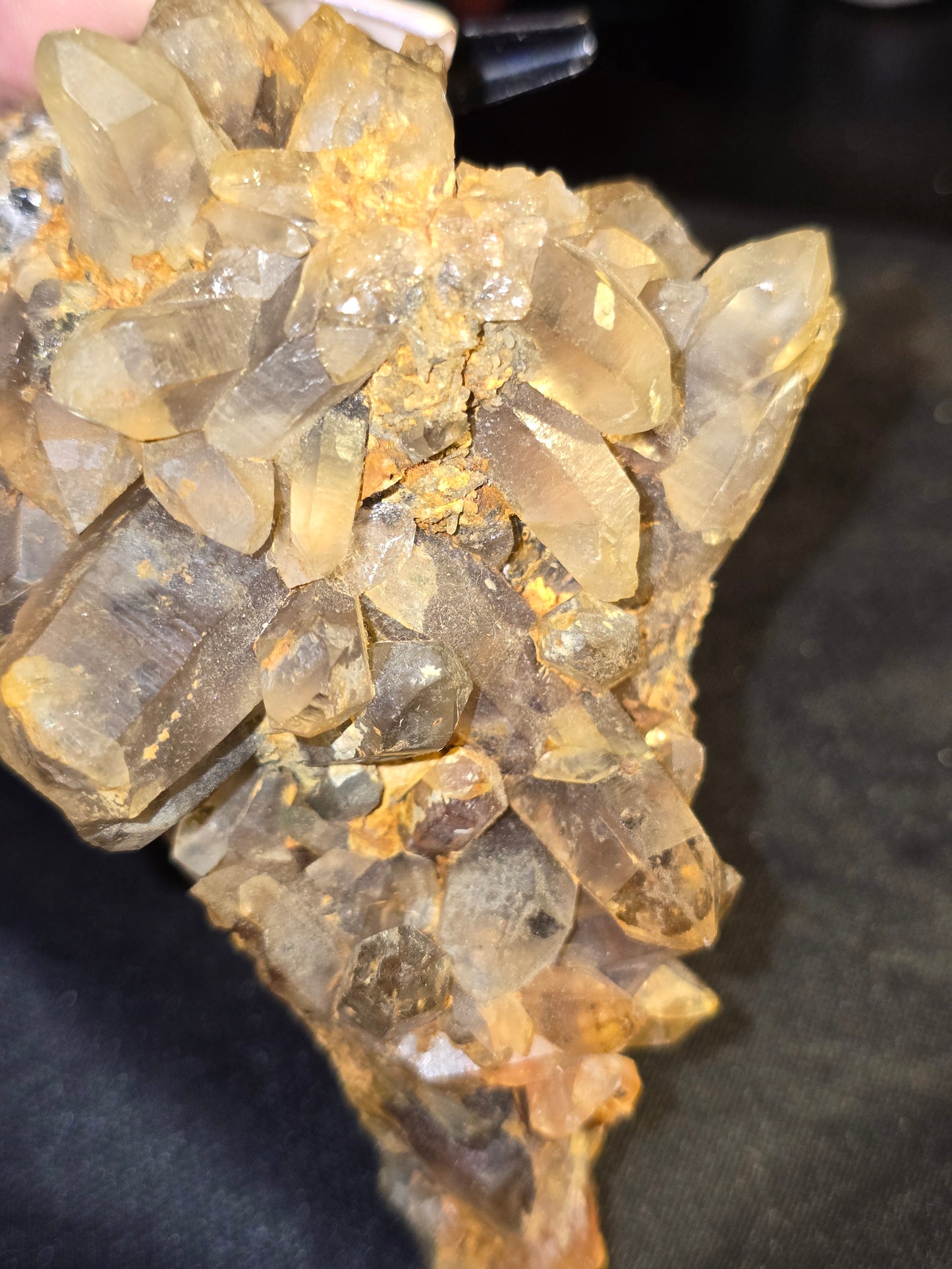 Iron-Kissed Smoky Quartz Cluster | Grounding, Protection & Ancient Earth Energy