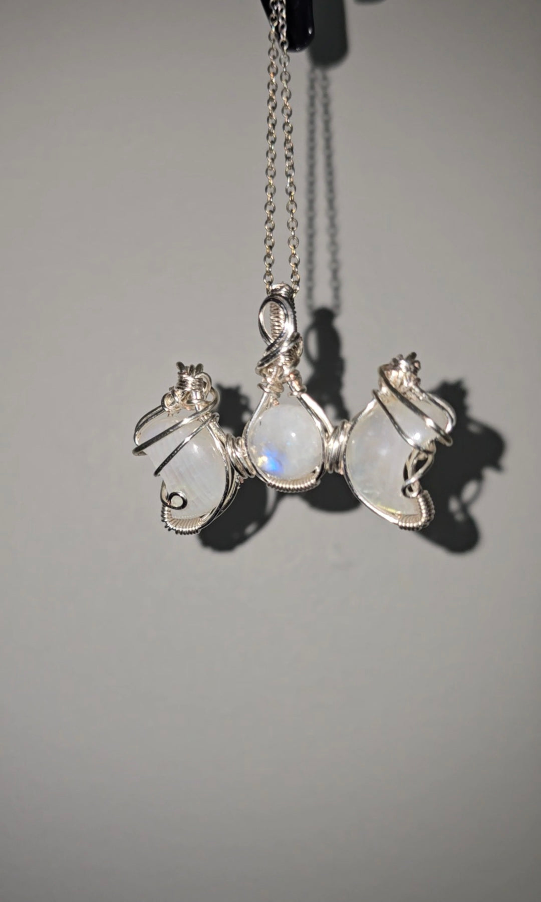 Moonstone Triple Moon Pendant | Intuition & New Beginnings