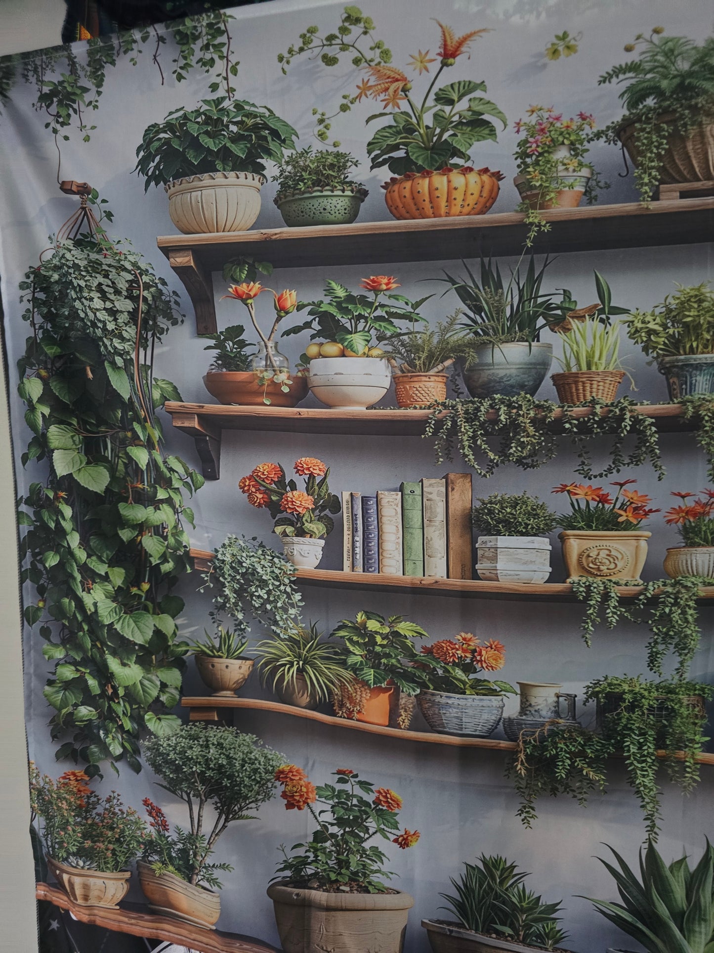 Plant Shelf Tapestry | Botanical Wall Hanging & Cozy Room Décor