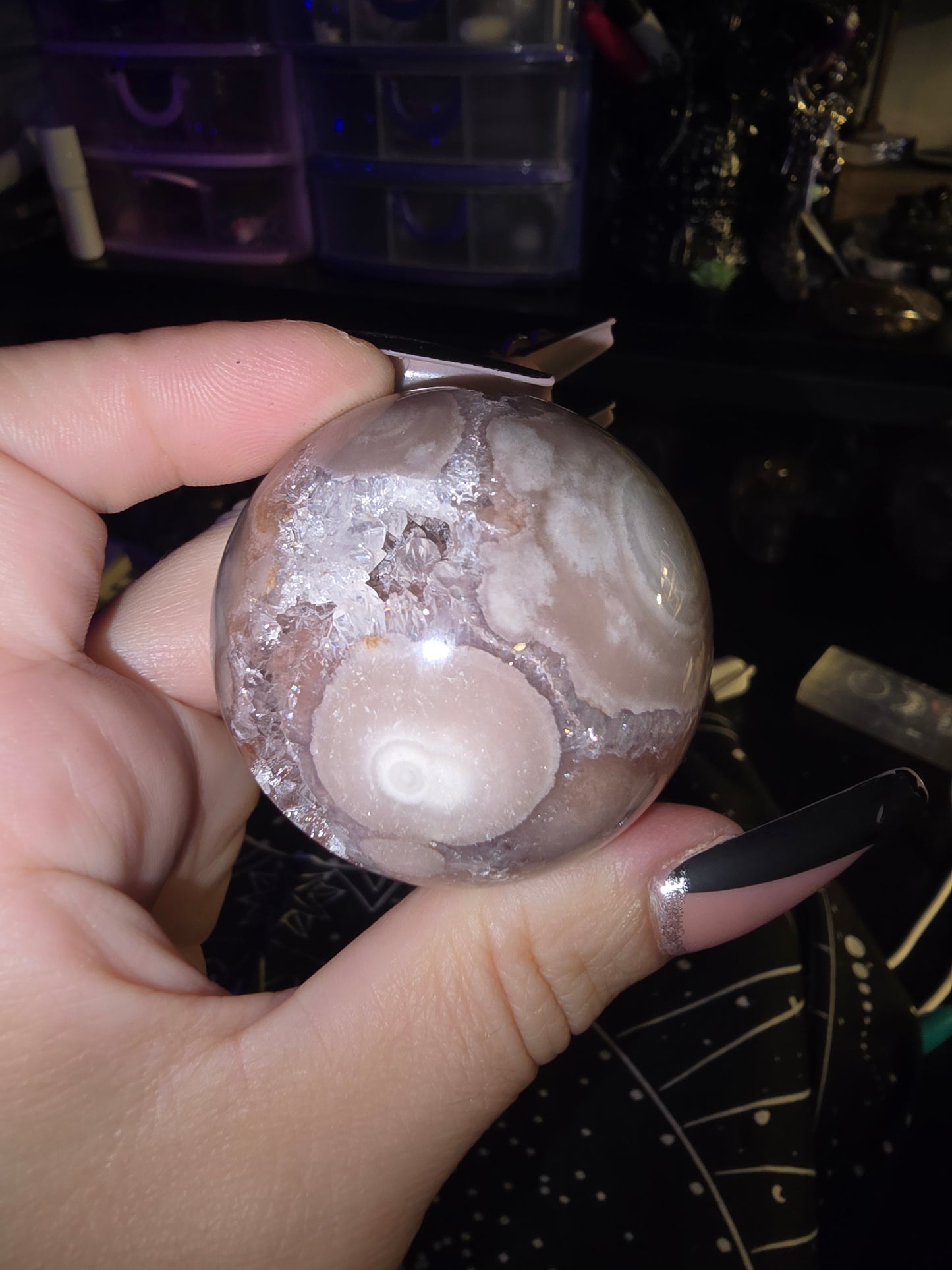 Pink Flower Amethyst Sphere