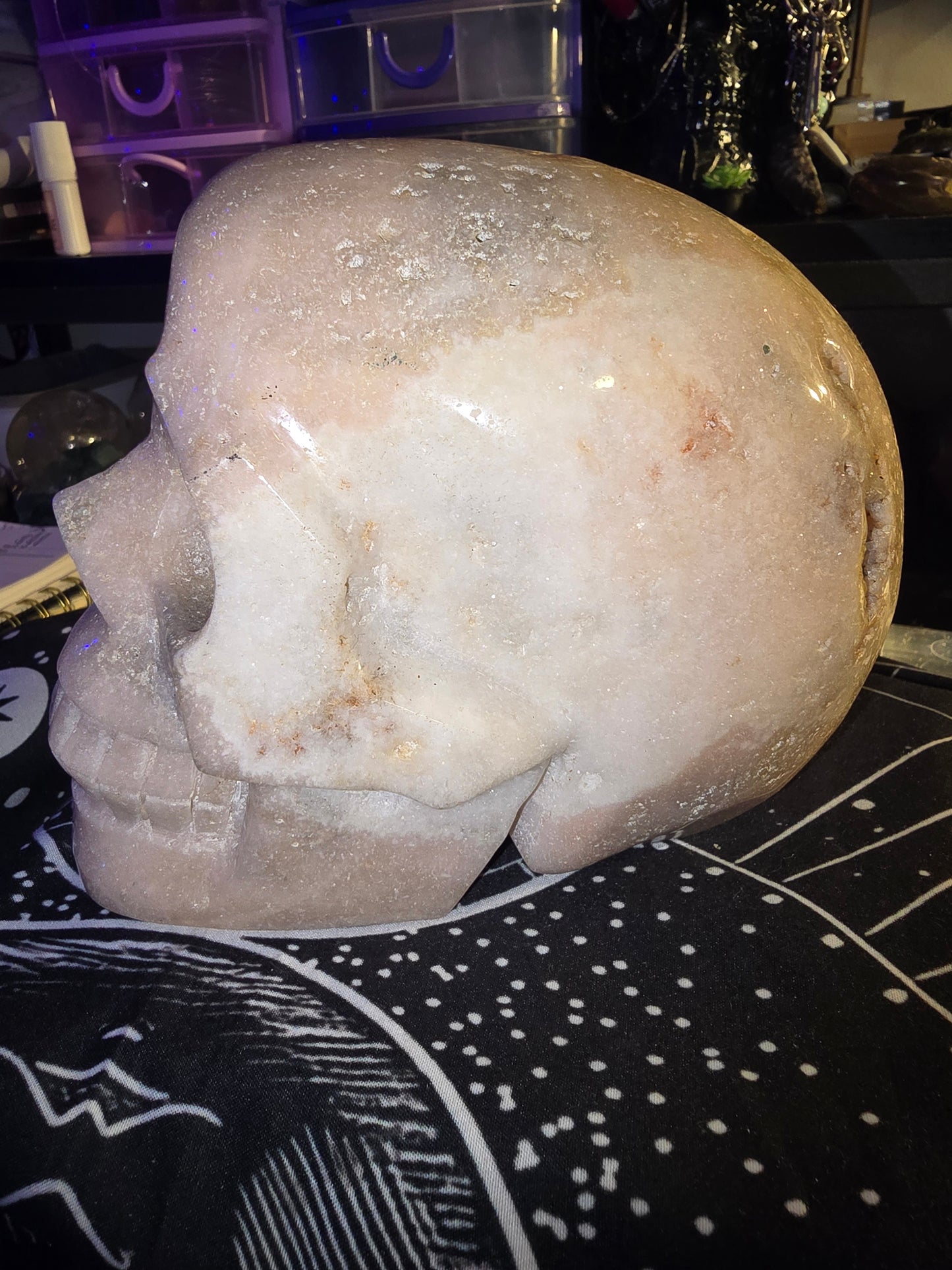 Large Pink Amethyst Skull
