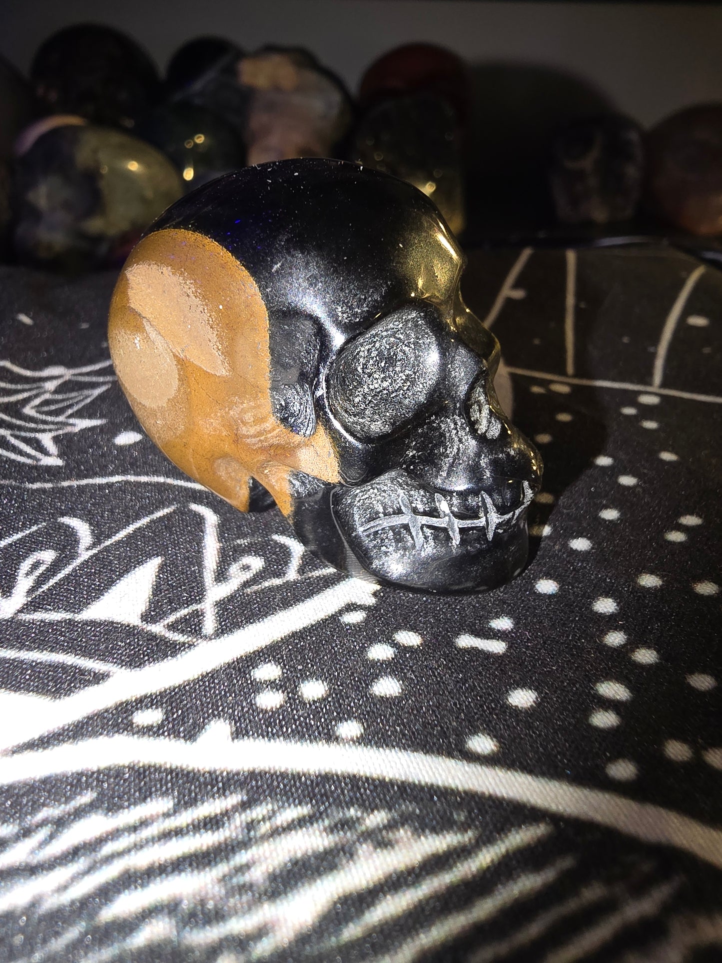 Blue Tigers Eye Skull mini 3