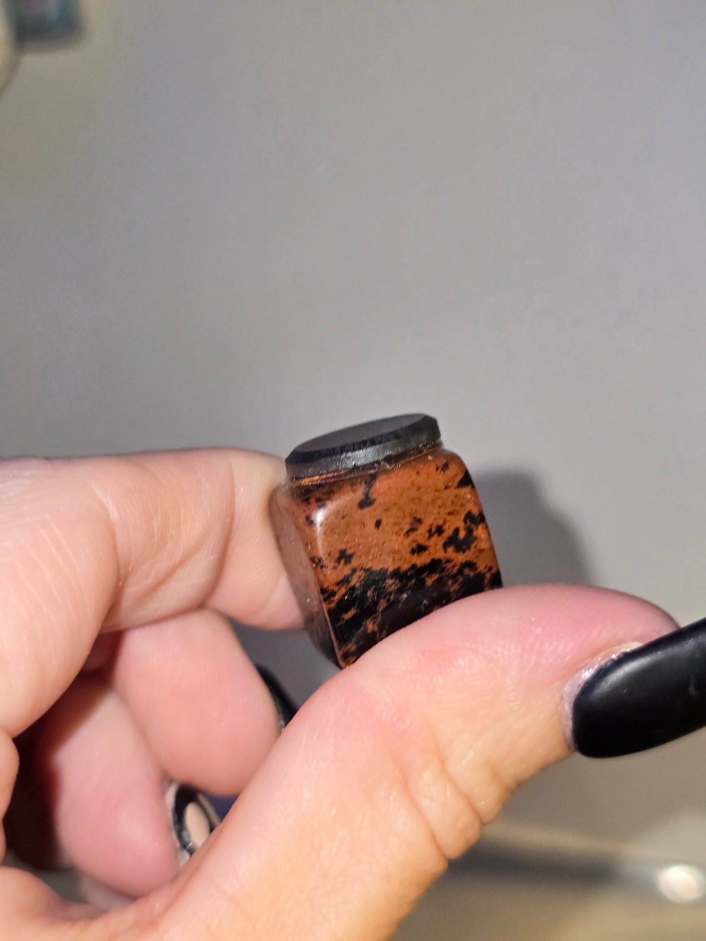 Mahogany Obsidian Cube Magnet | Crystal Home & Office Décor