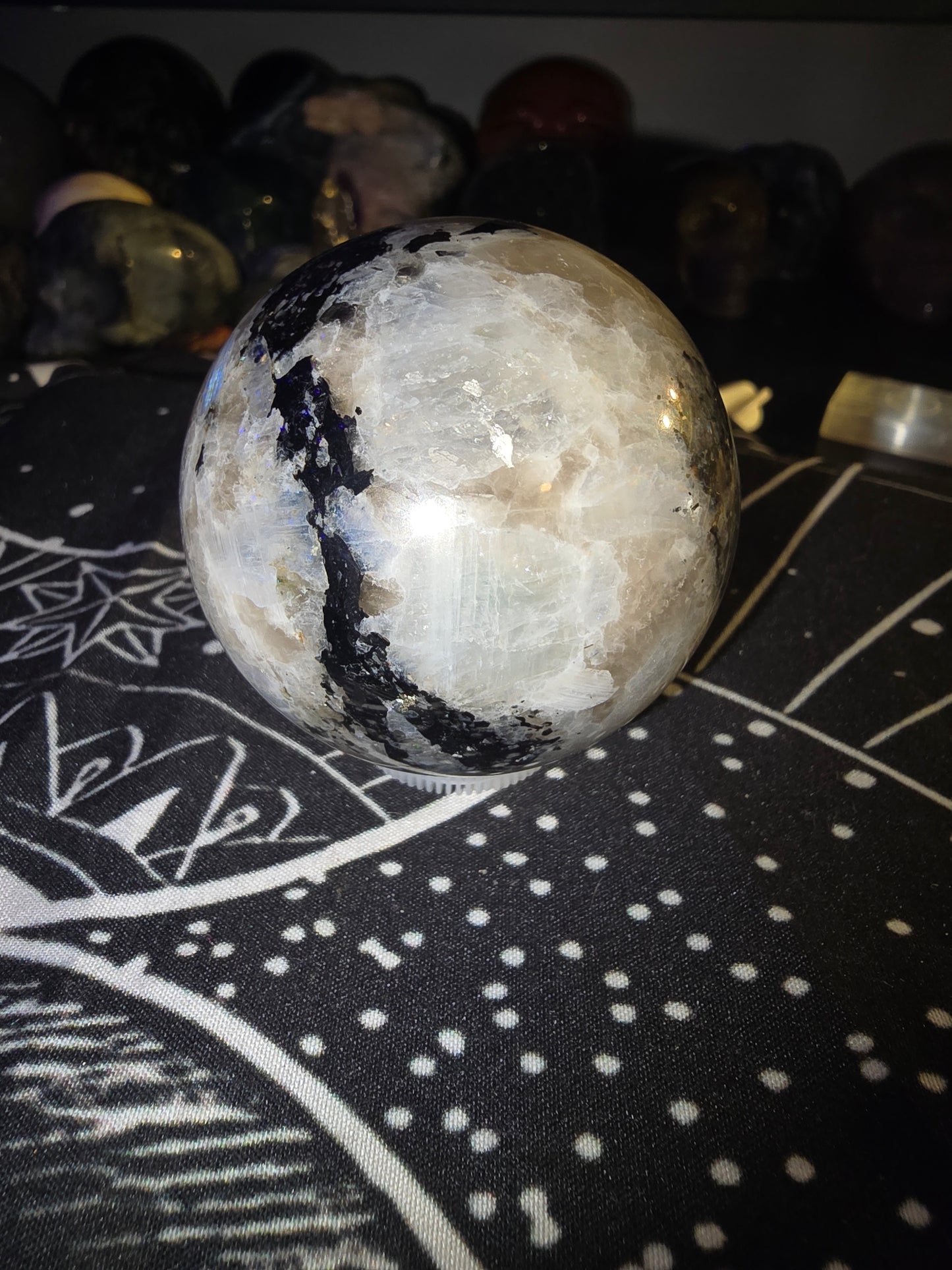 Rainbow Moonstone Sphere | Intuition & Emotional Balance Crystal