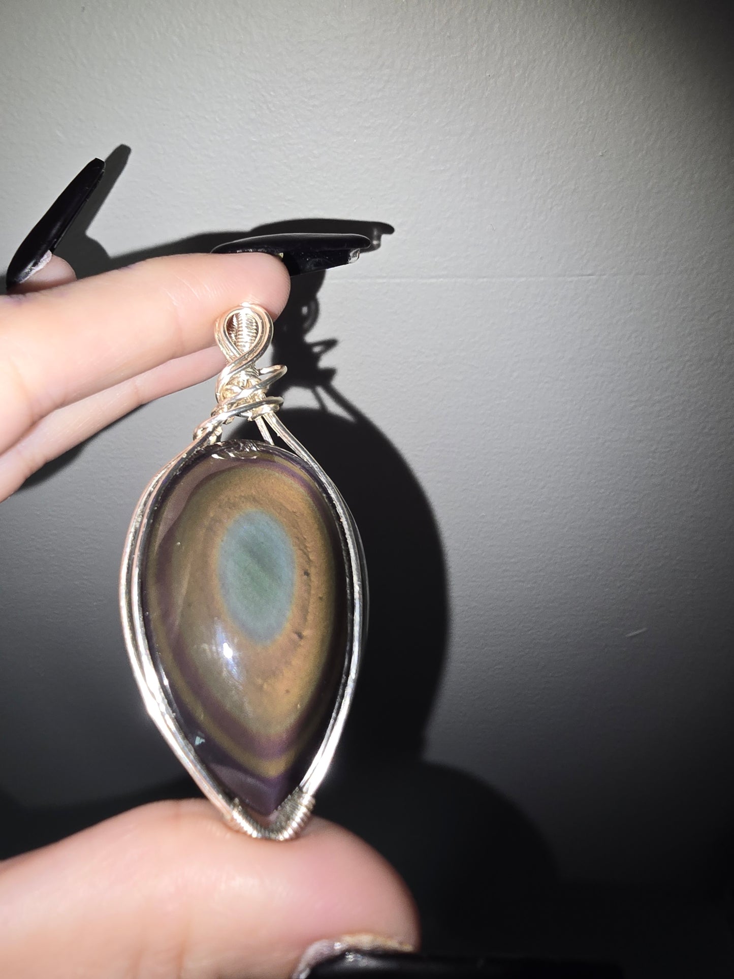 Rainbow Obsidian Pendant | Protection, Shadow Work & Emotional Healing