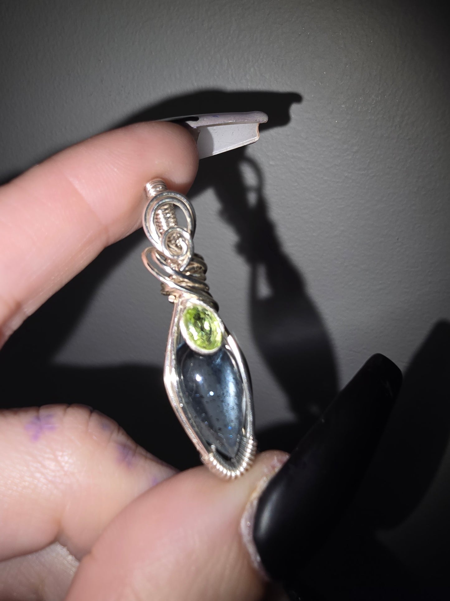 Aquamarine Pendant with Peridot Accent | Clarity, Growth & Courage