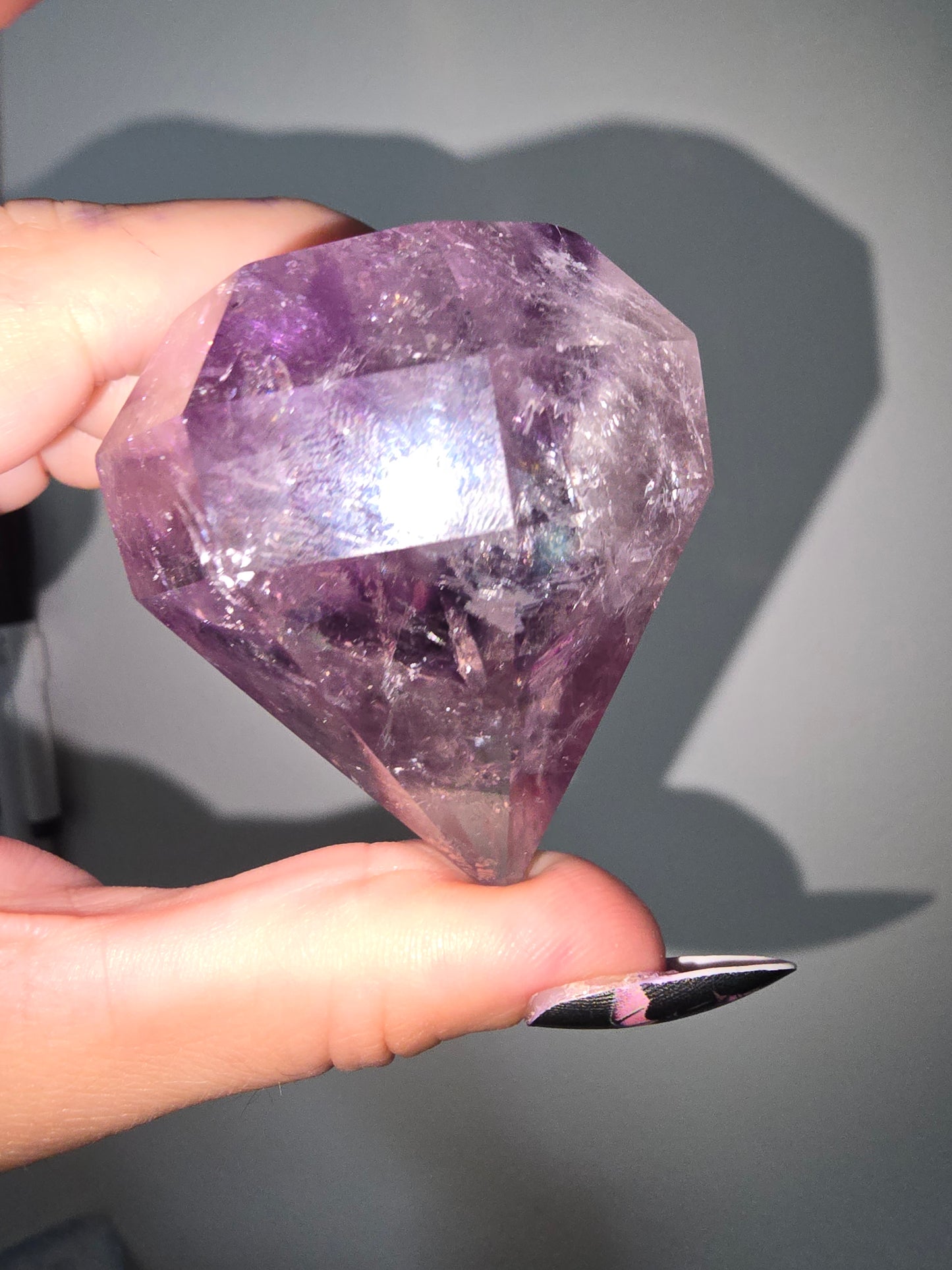 Amethyst Diamond Carving