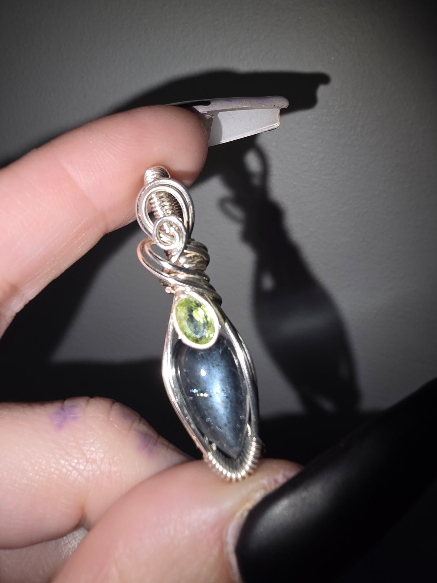 Aquamarine Pendant with Peridot Accent | Clarity, Growth & Courage