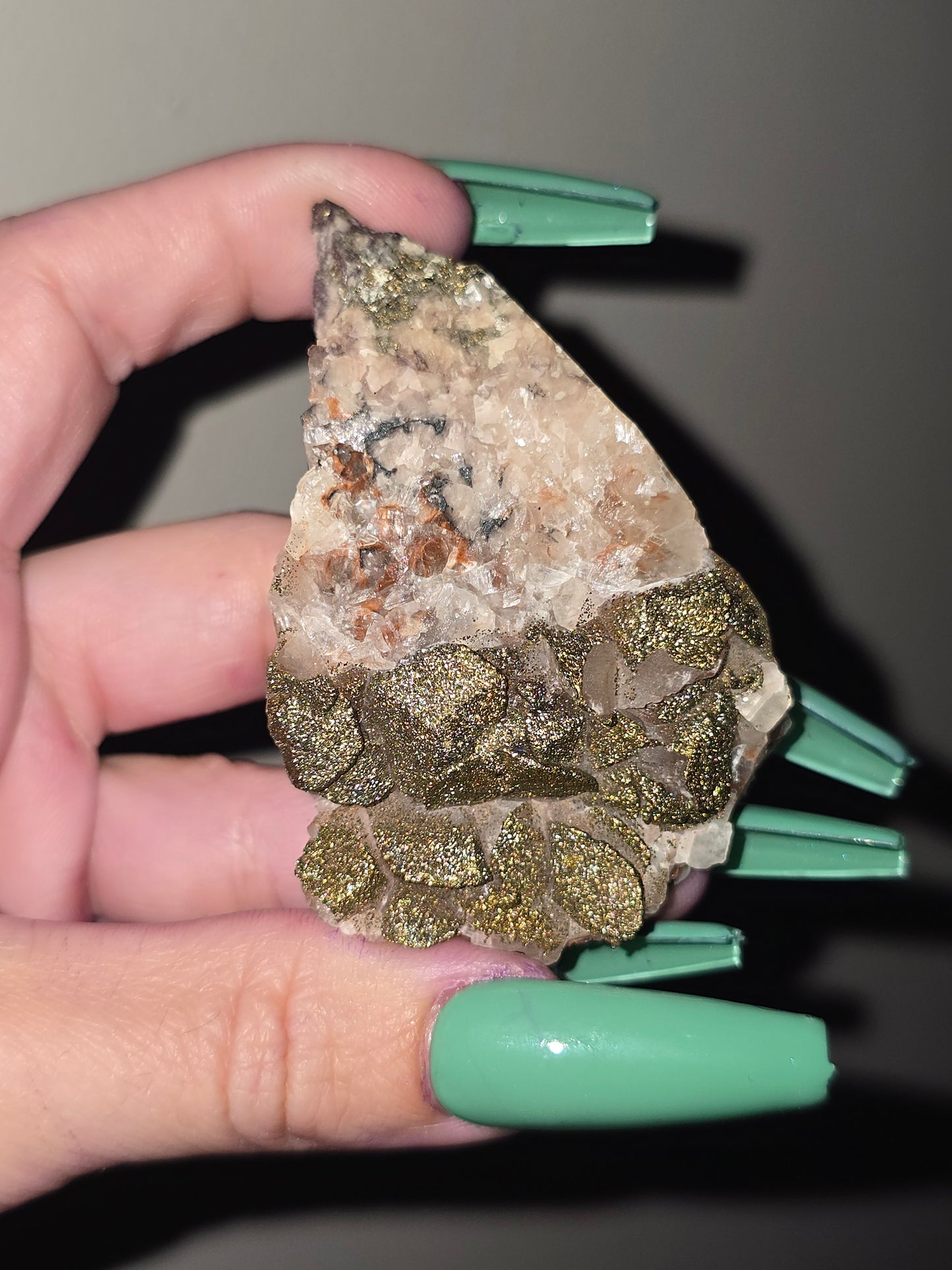 Calcite with Rainbow Chalcopyrite | Natural Crystal Specimen