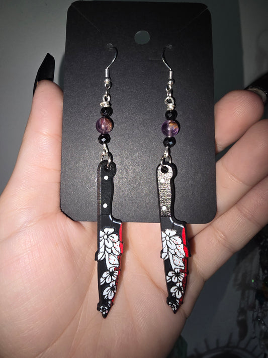 Stabby Earrings with Super 7 beads