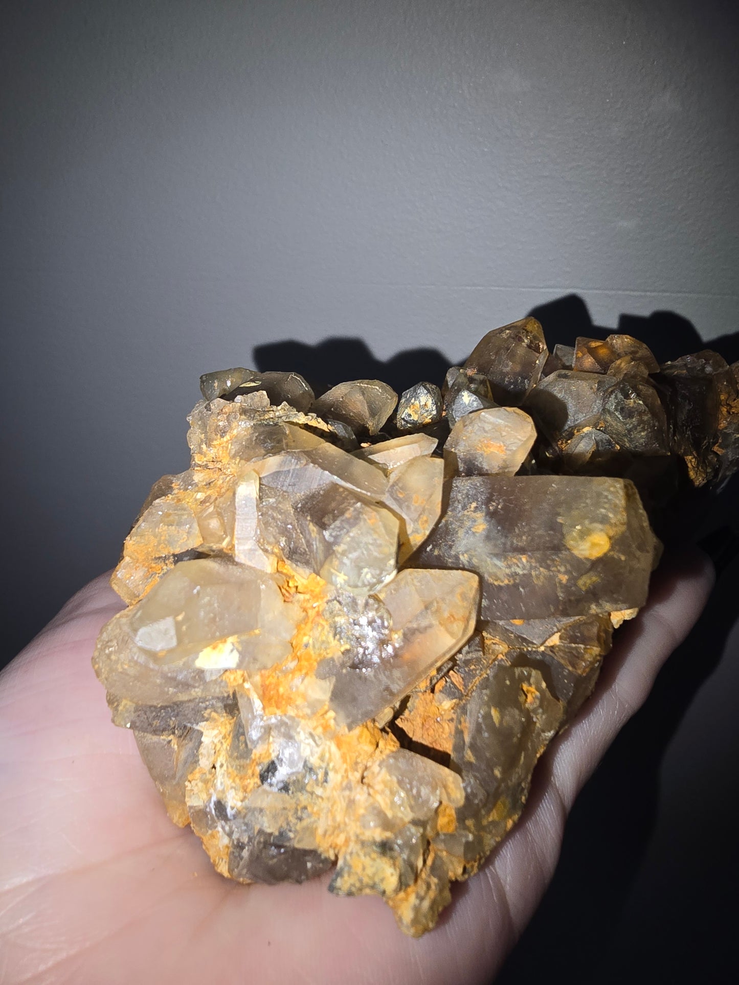 Iron-Kissed Smoky Quartz Cluster | Grounding, Protection & Ancient Earth Energy