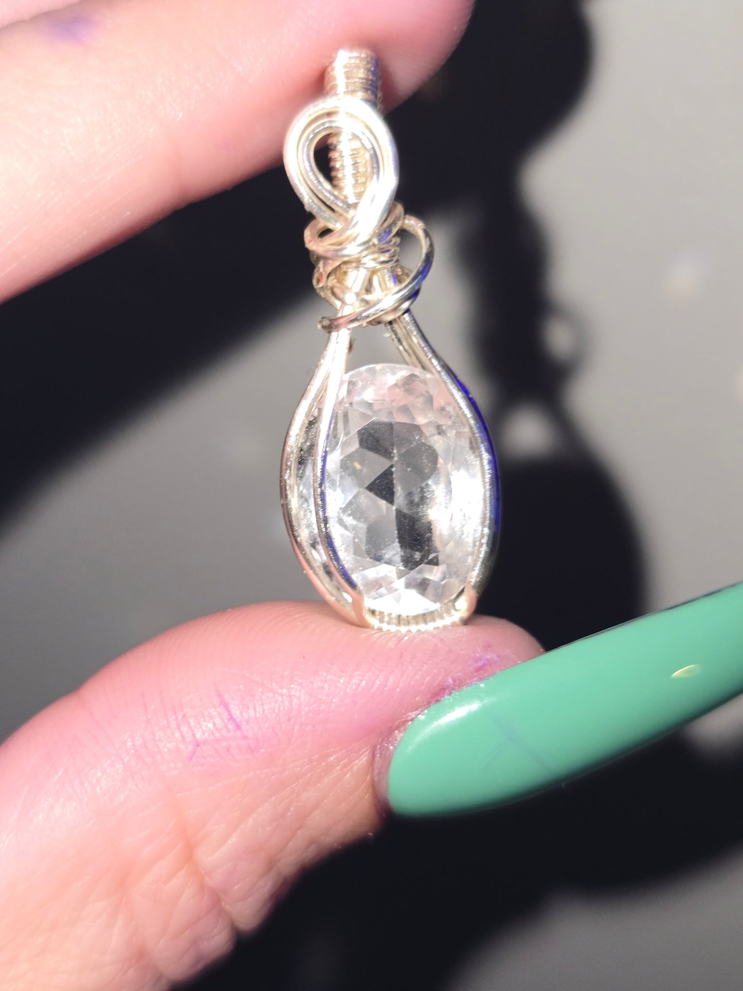 Faceted Clear Quartz Pendant | Crystal Jewelry