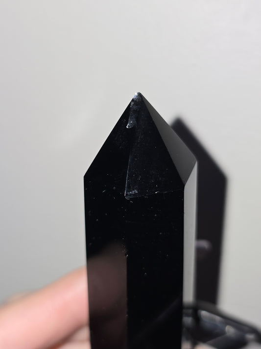 Black Obsidian Tower | Protection, Grounding & Shadow Work
