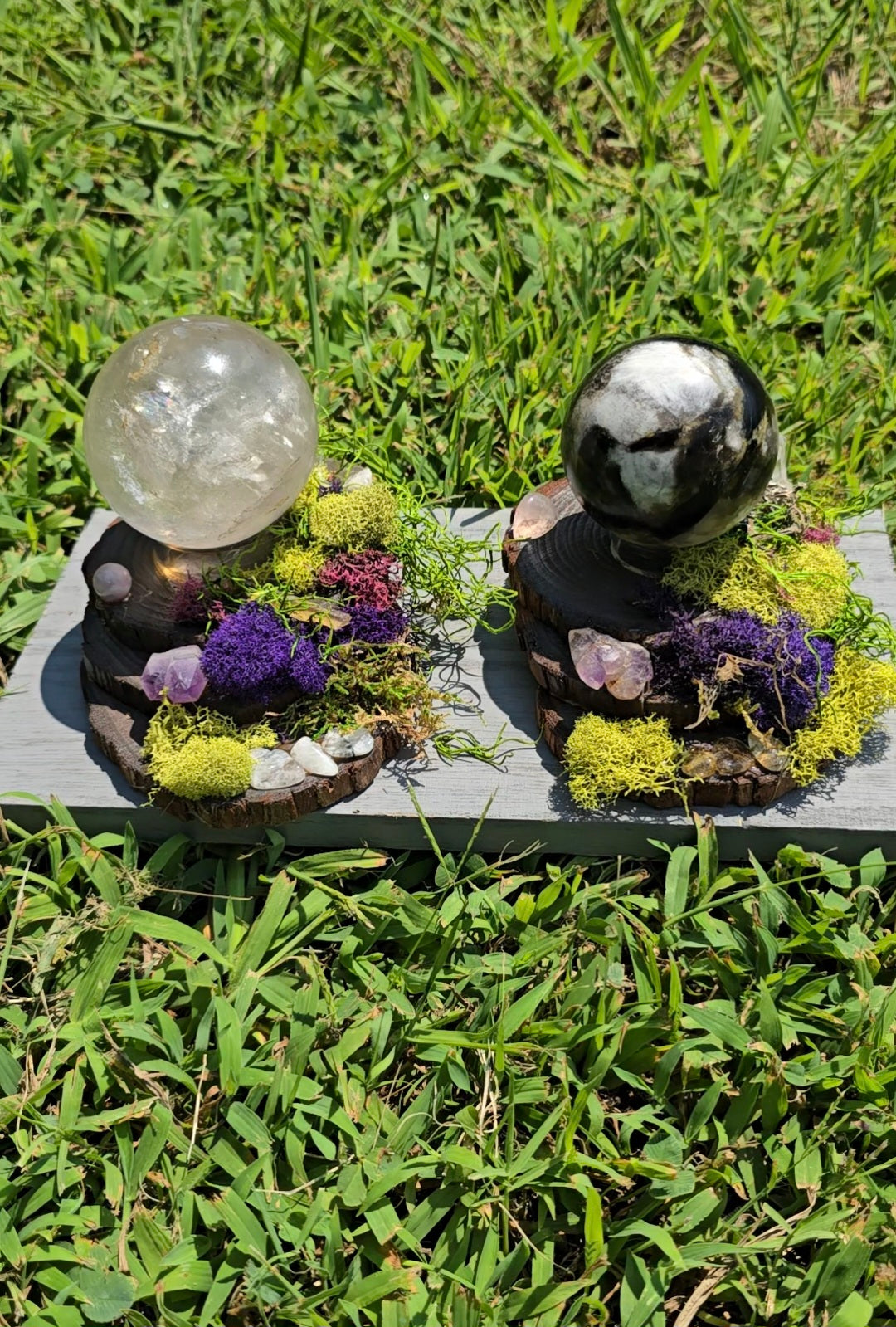 Enchanted Moss Crystal Sphere Holder | Intuition & Balance