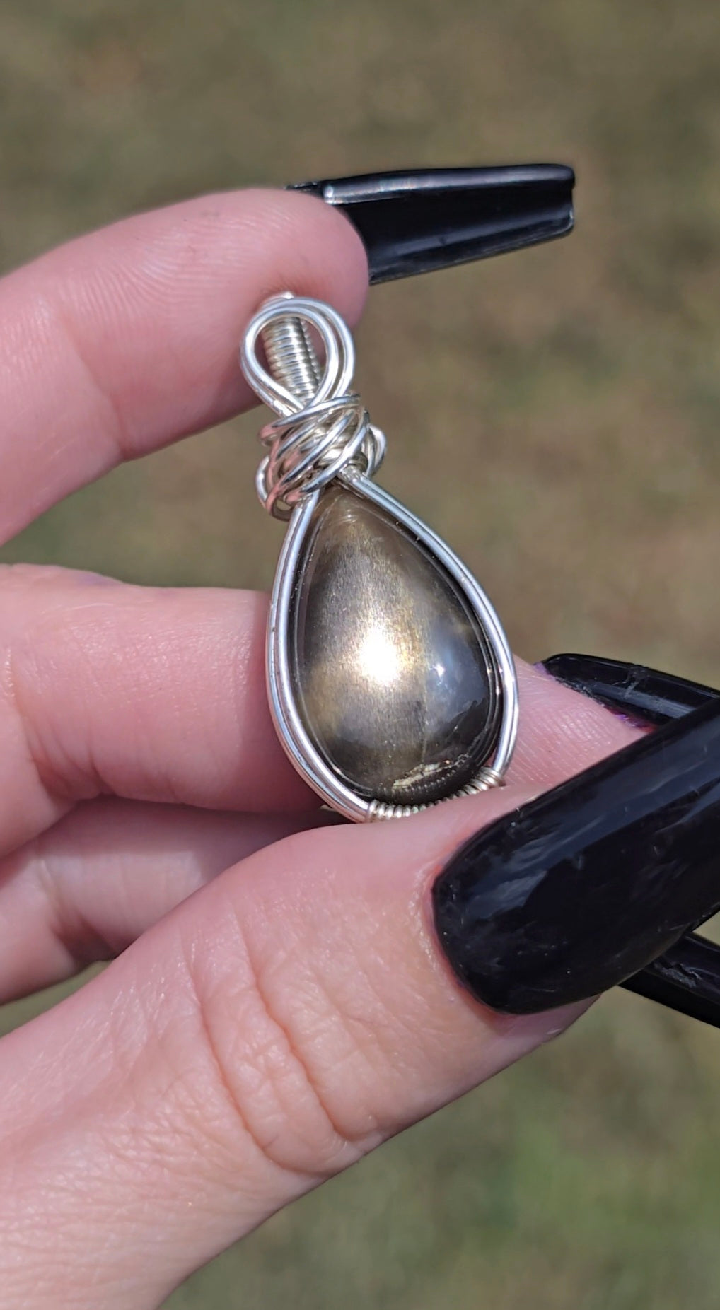Black Moonstone Sunstone Pendant | Intuition & Vitality