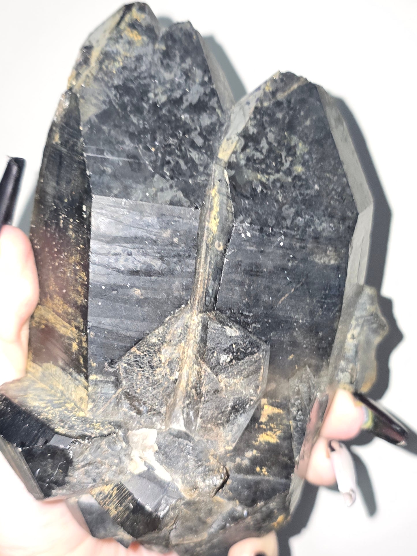 Large Double-Point Smoky Quartz Specimen | Grounding, Protection & Strength