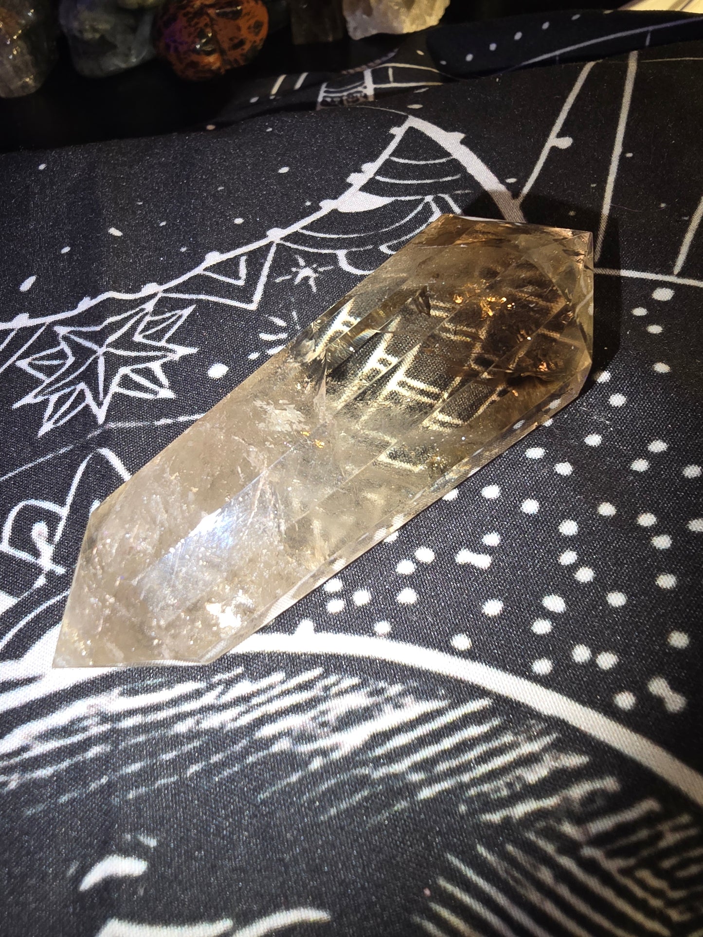 Smokey Quartz Double Point Vogel cut