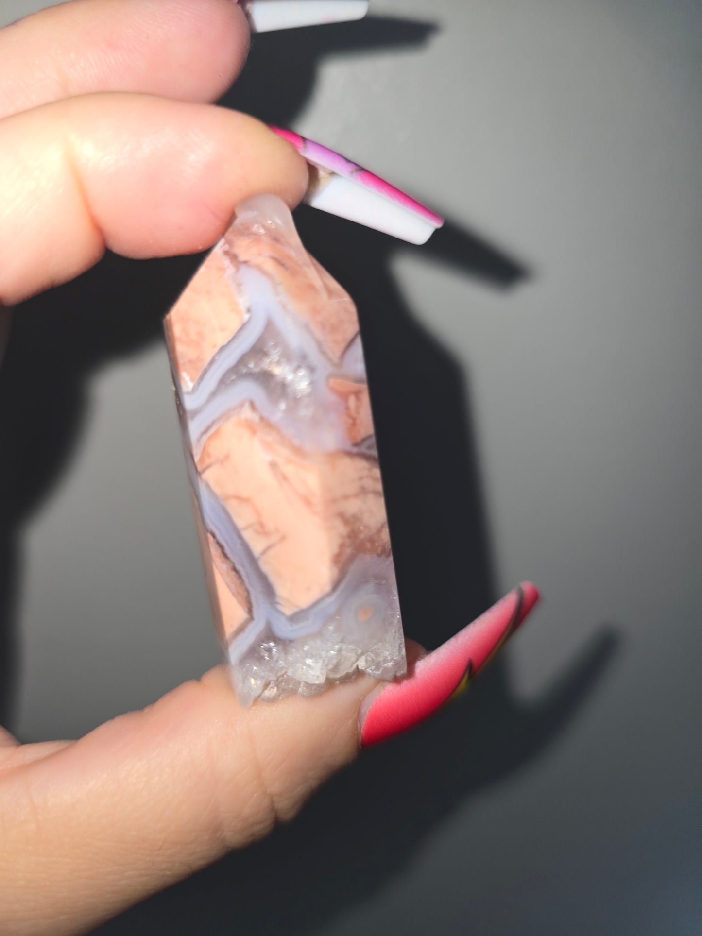 Cotton Candy Agate Druzy Tower