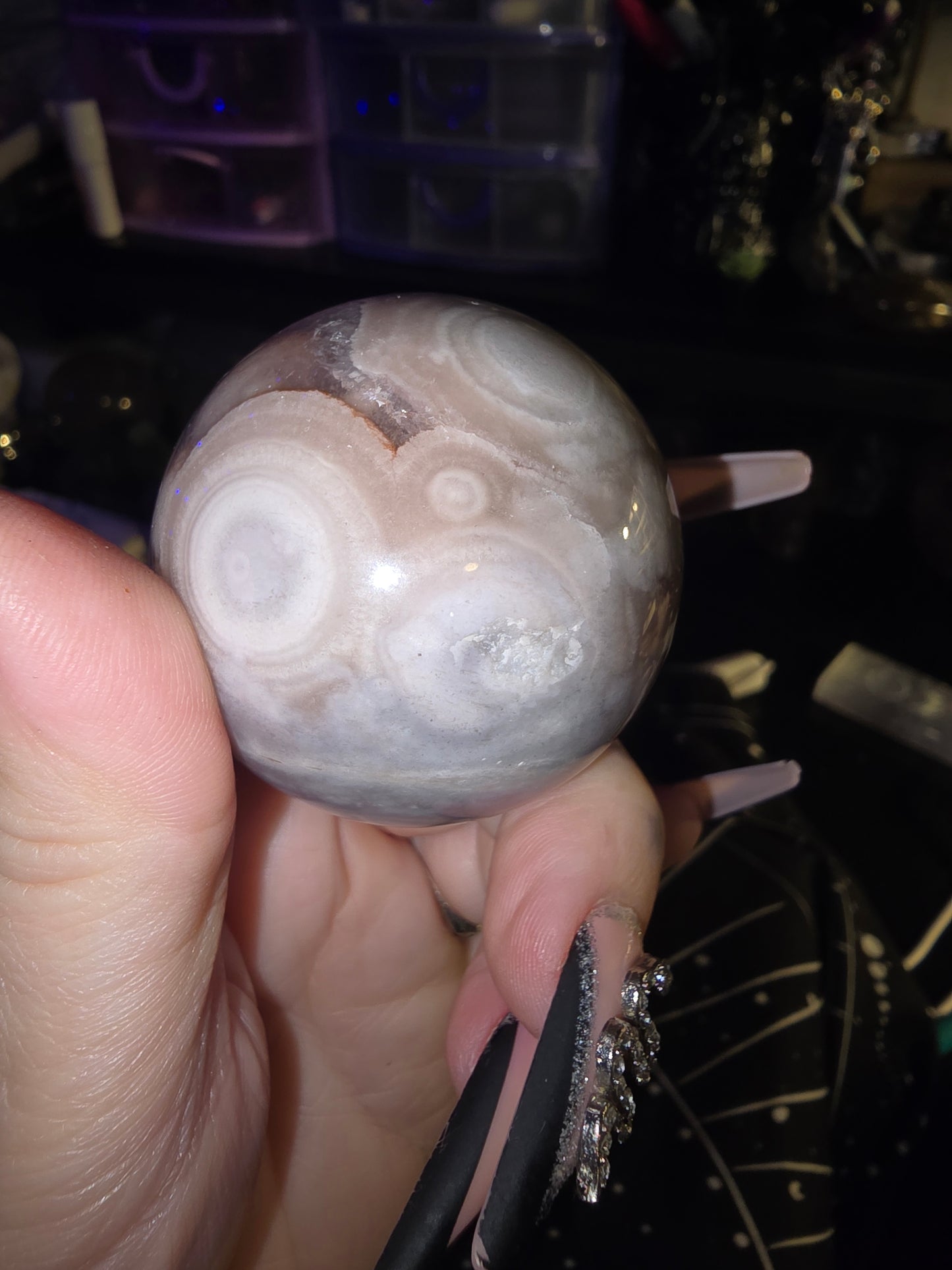 Pink Flower Amethyst Sphere