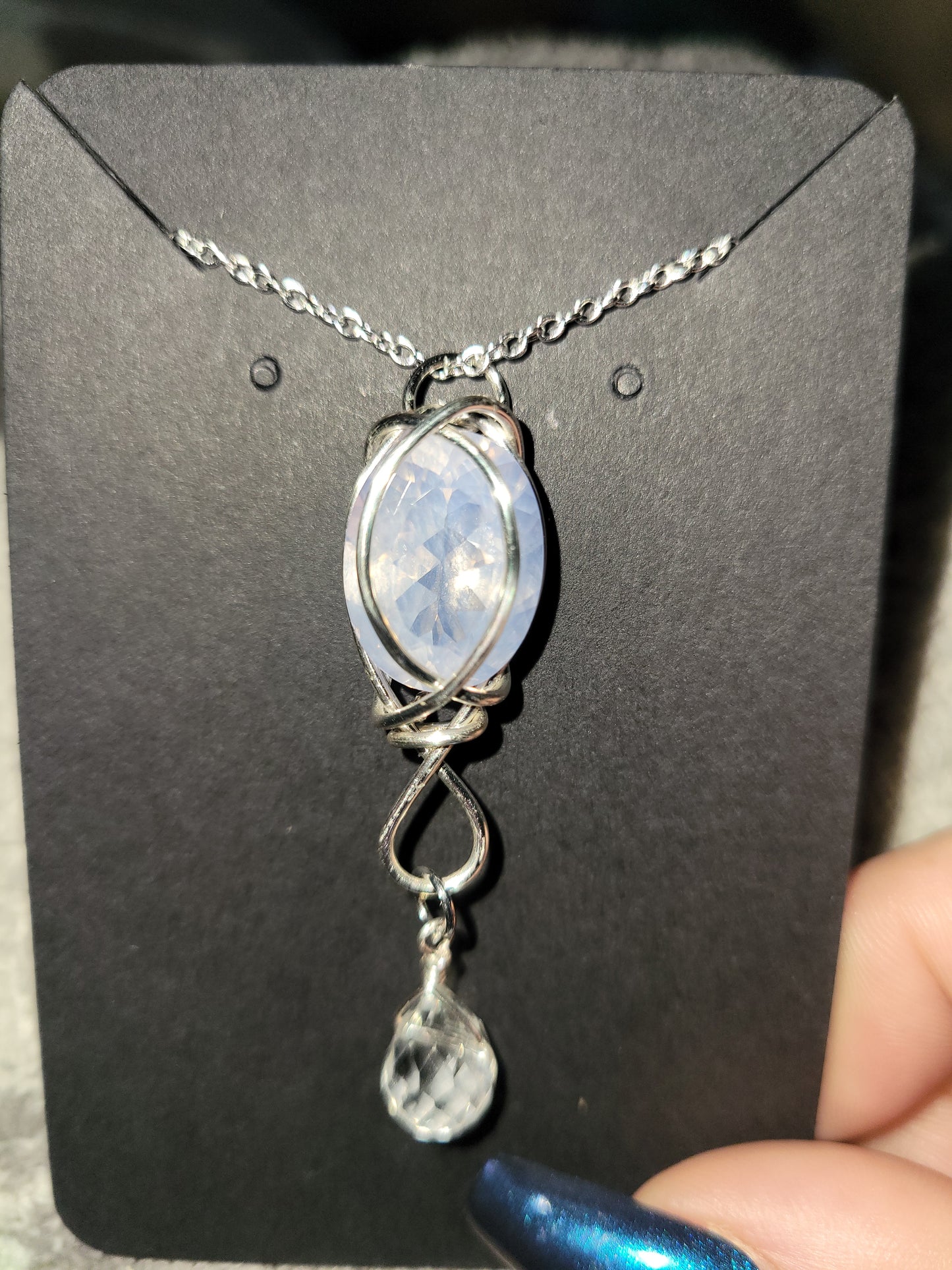 Lavender Quartz Facet Pendant