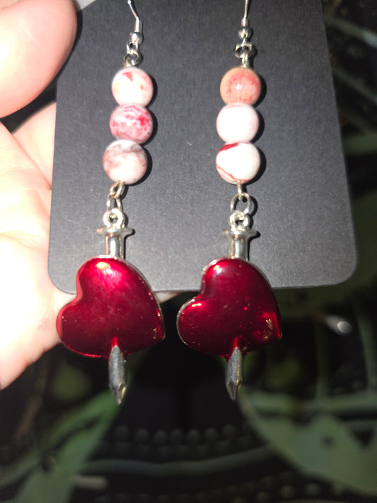 Cinnabrite Heart Earrings