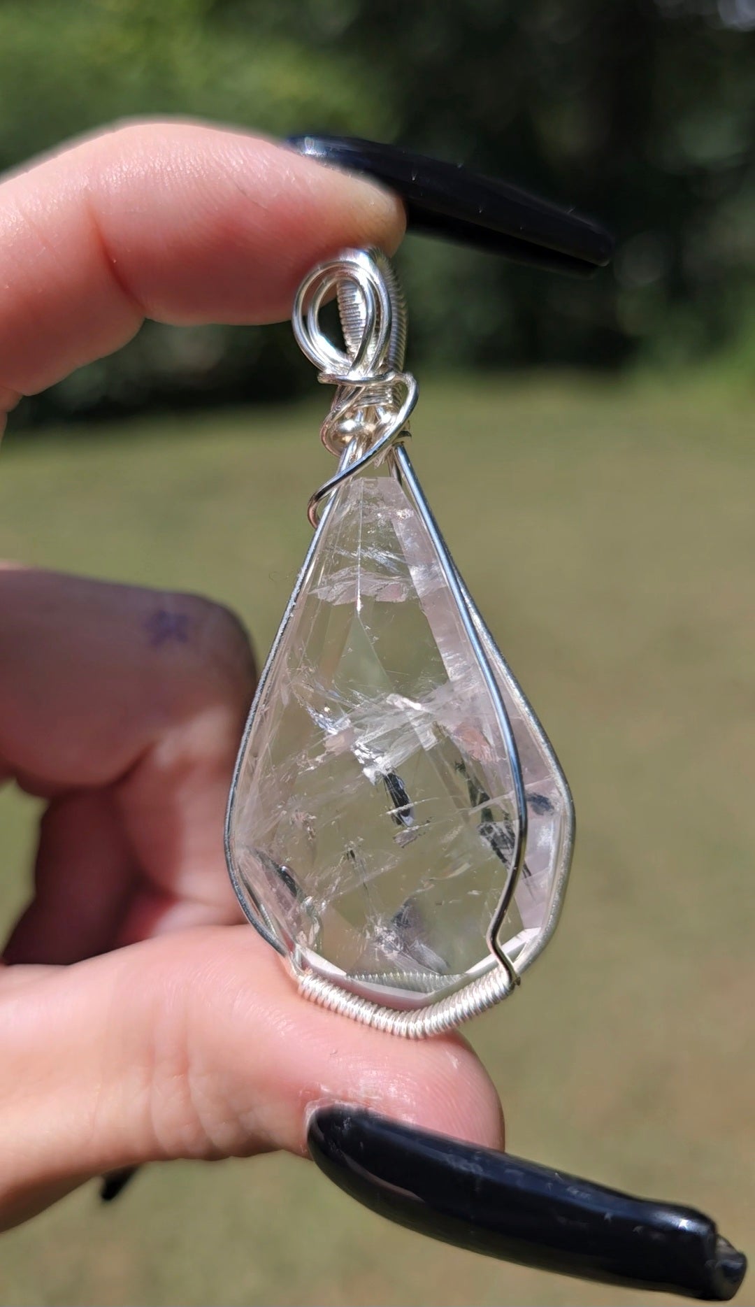 Powellite Quartz Pendant | UV Reactive & High Vibration