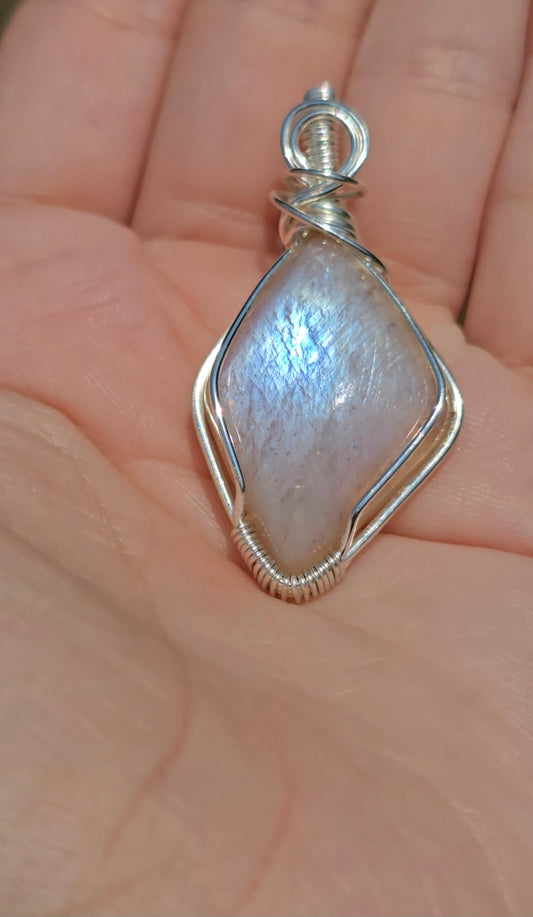 Moonstone Diamond Pendant | Intuition & New Beginnings