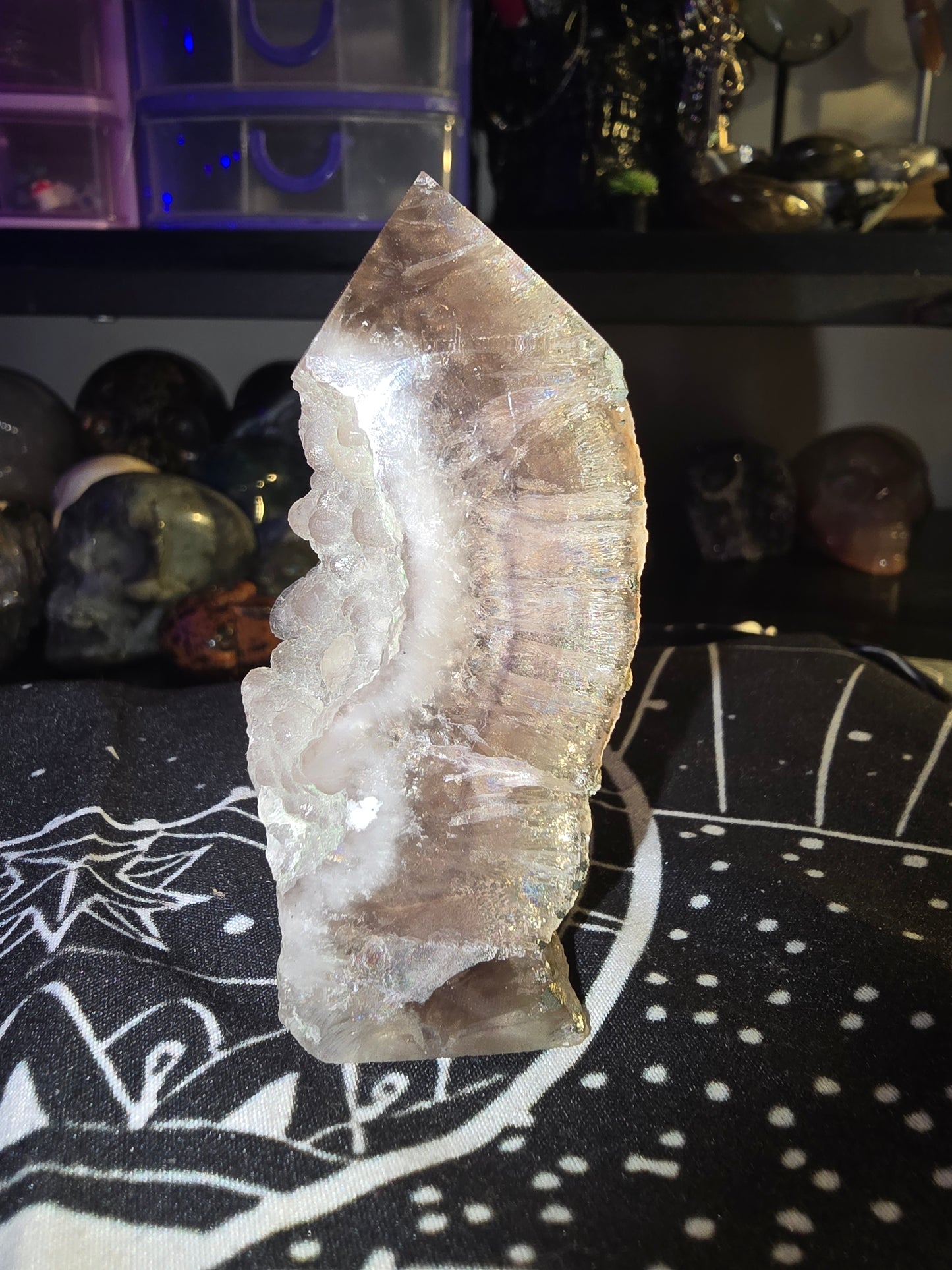 Fluorite Pyrite Half Raw Tower