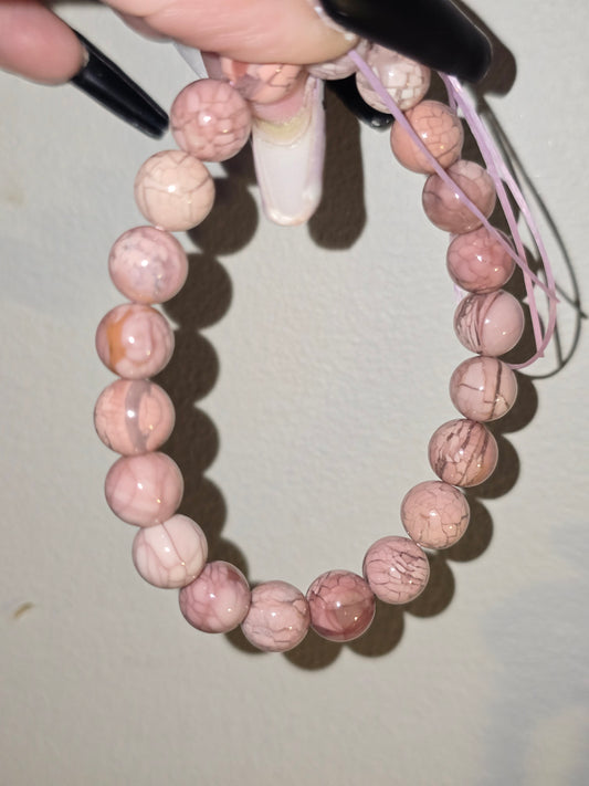 Pink Agate Bracelet | Emotional Healing, Self-Love & Inner Peace
