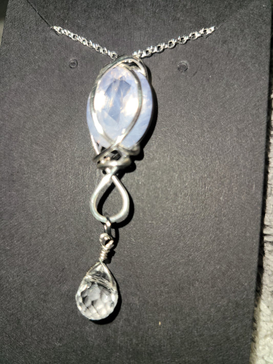 Lavender Quartz Facet Pendant