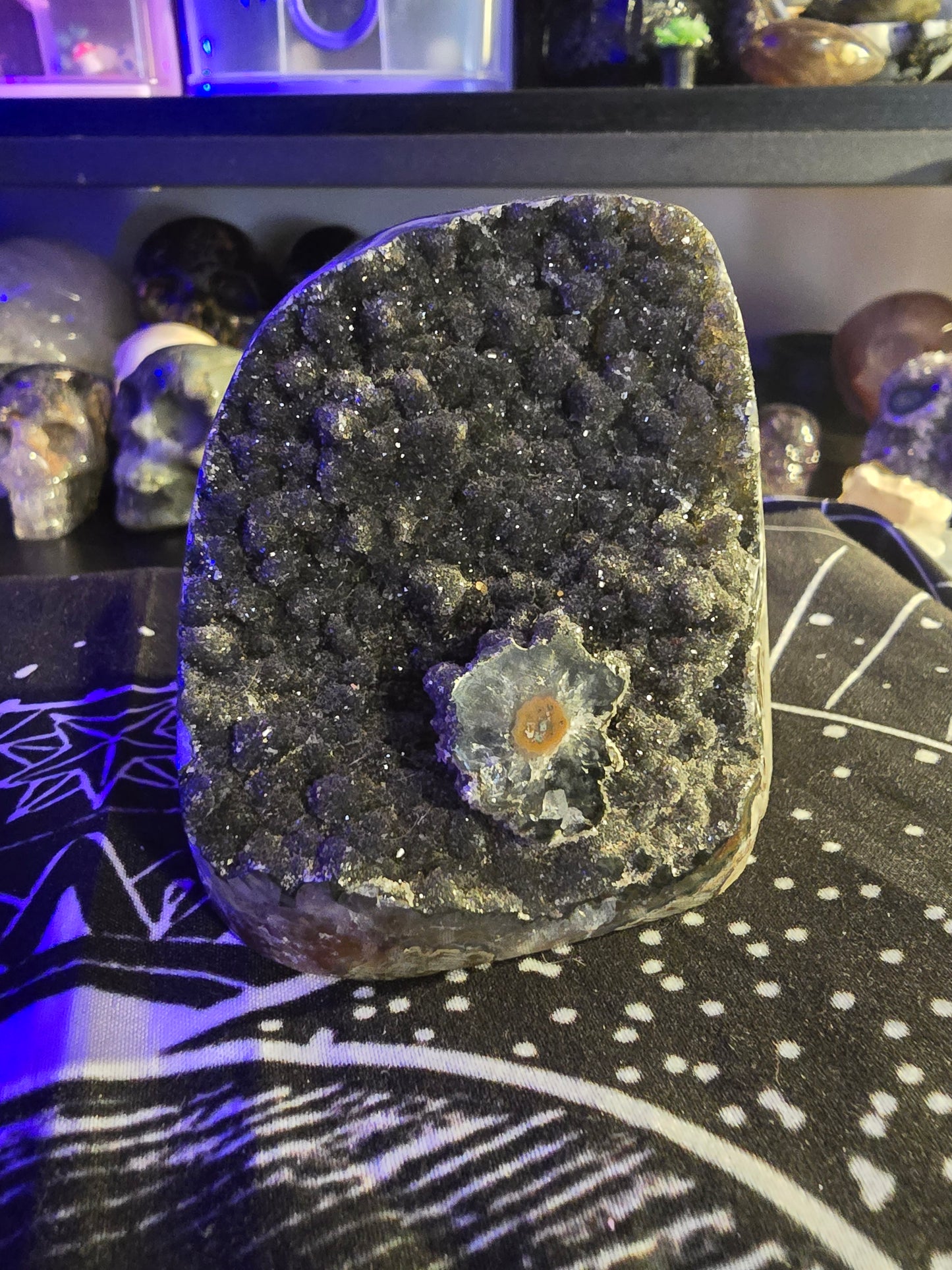 Black Amethyst Cut Base Stalagtite