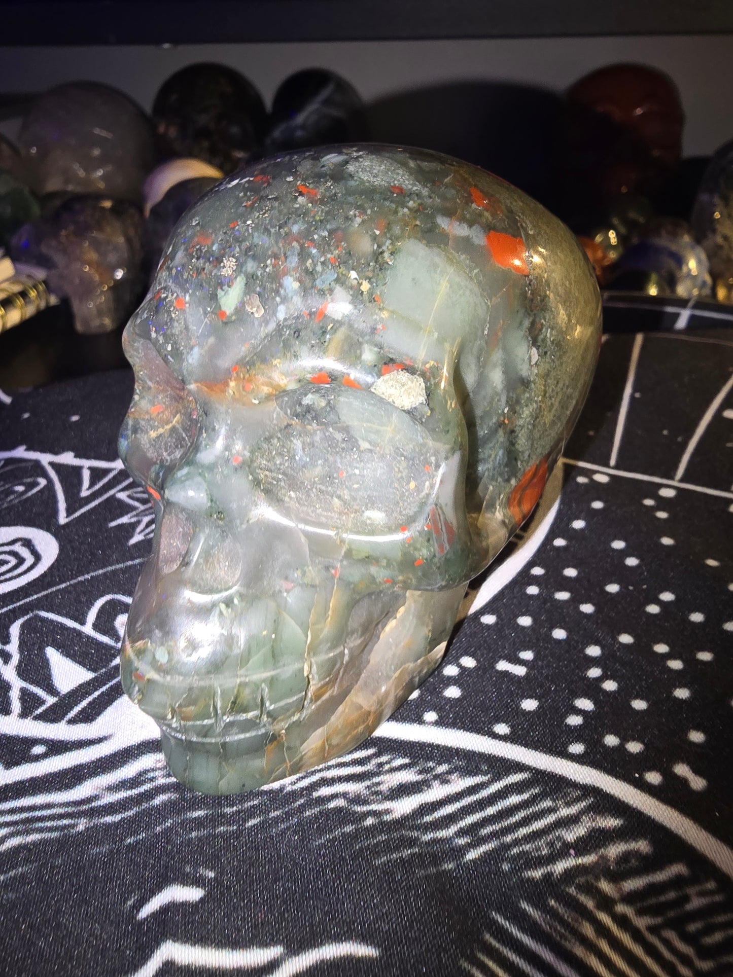 African Bloodstone Skull