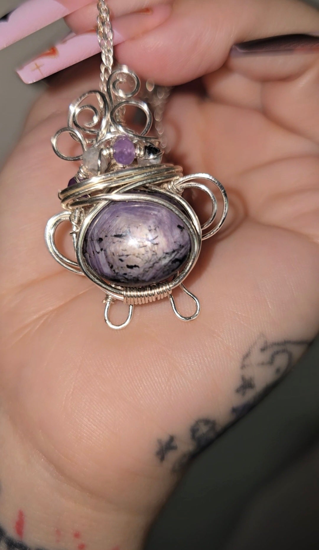 Purple Star Sapphire Cauldron Pendant | Magic & Intuition