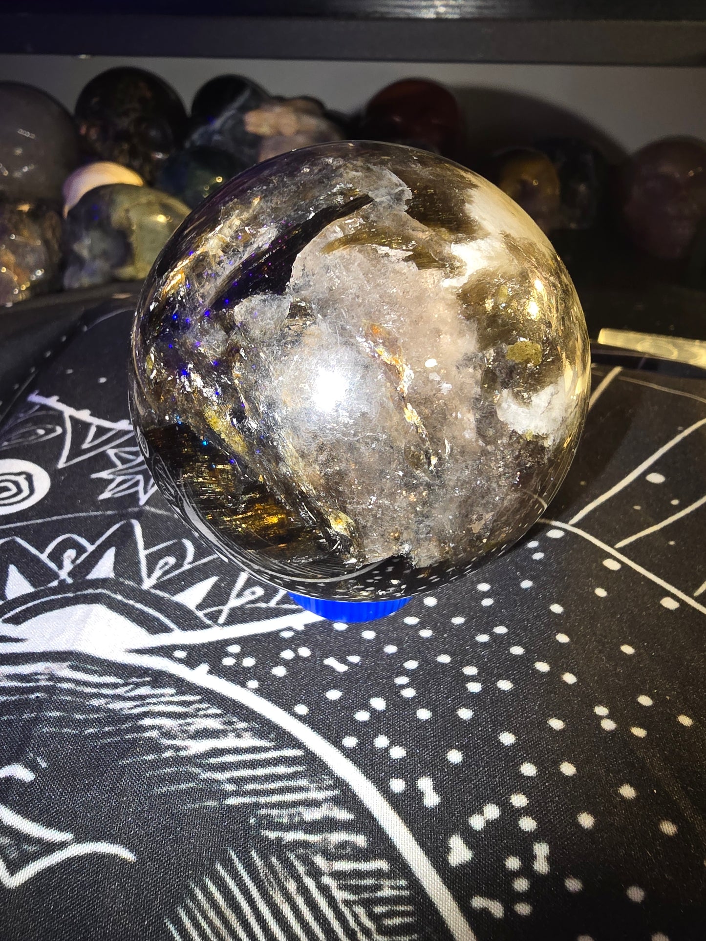 Moonstone, Smokey Quartz and Mica Sphere 1 | Protection & Intuition Crystal