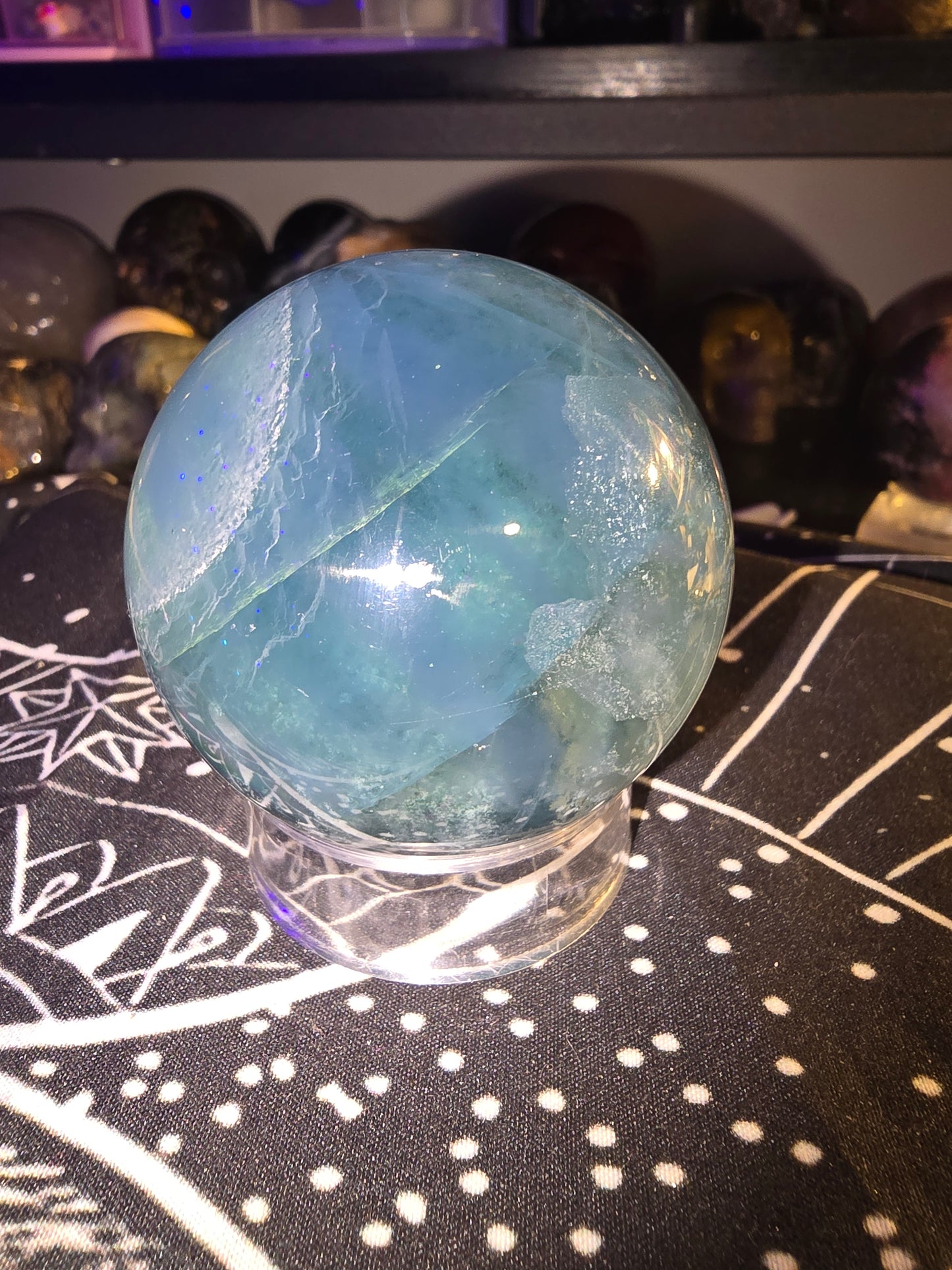Blue and Green Fluorite Sphere
