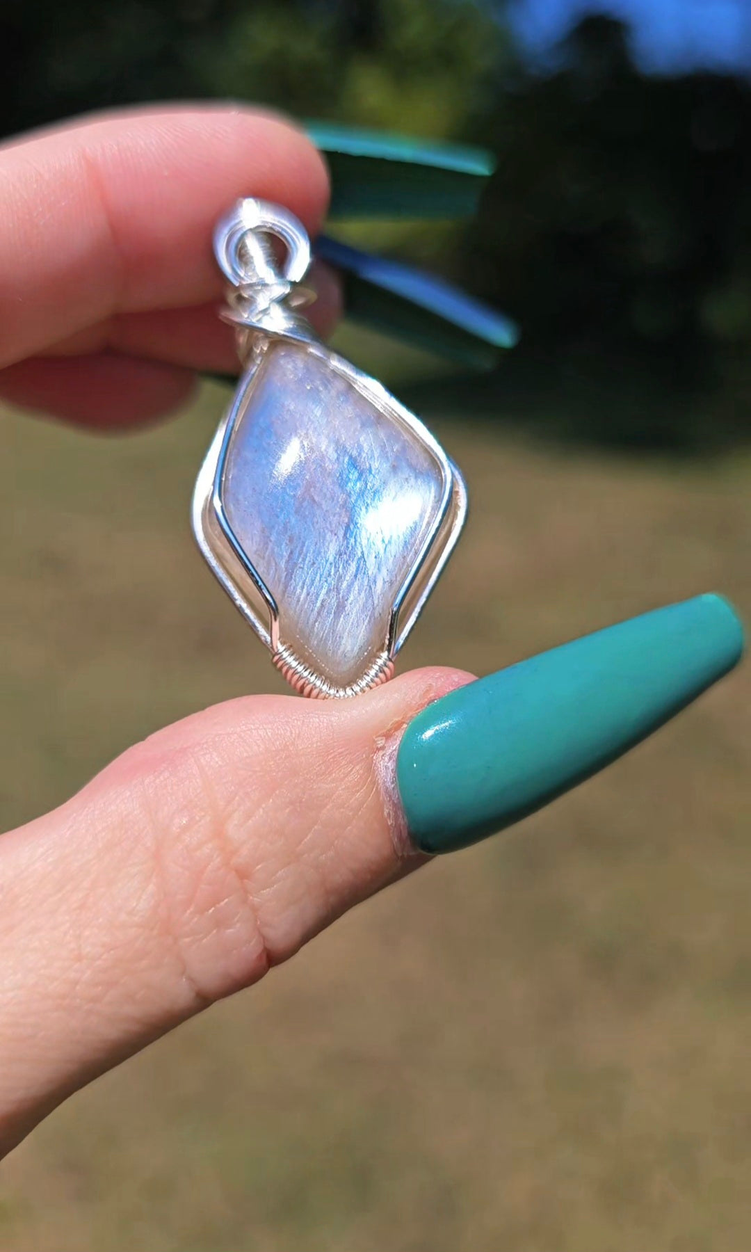Moonstone Diamond Pendant | Intuition & New Beginnings