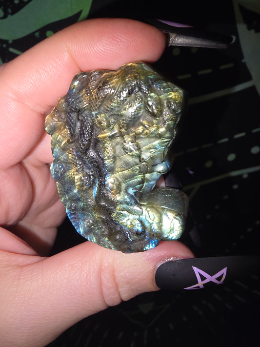 Labradorite Medusa Carving