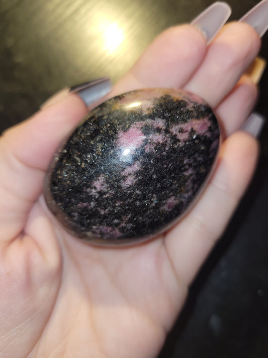 Rhodonite Palm Stone