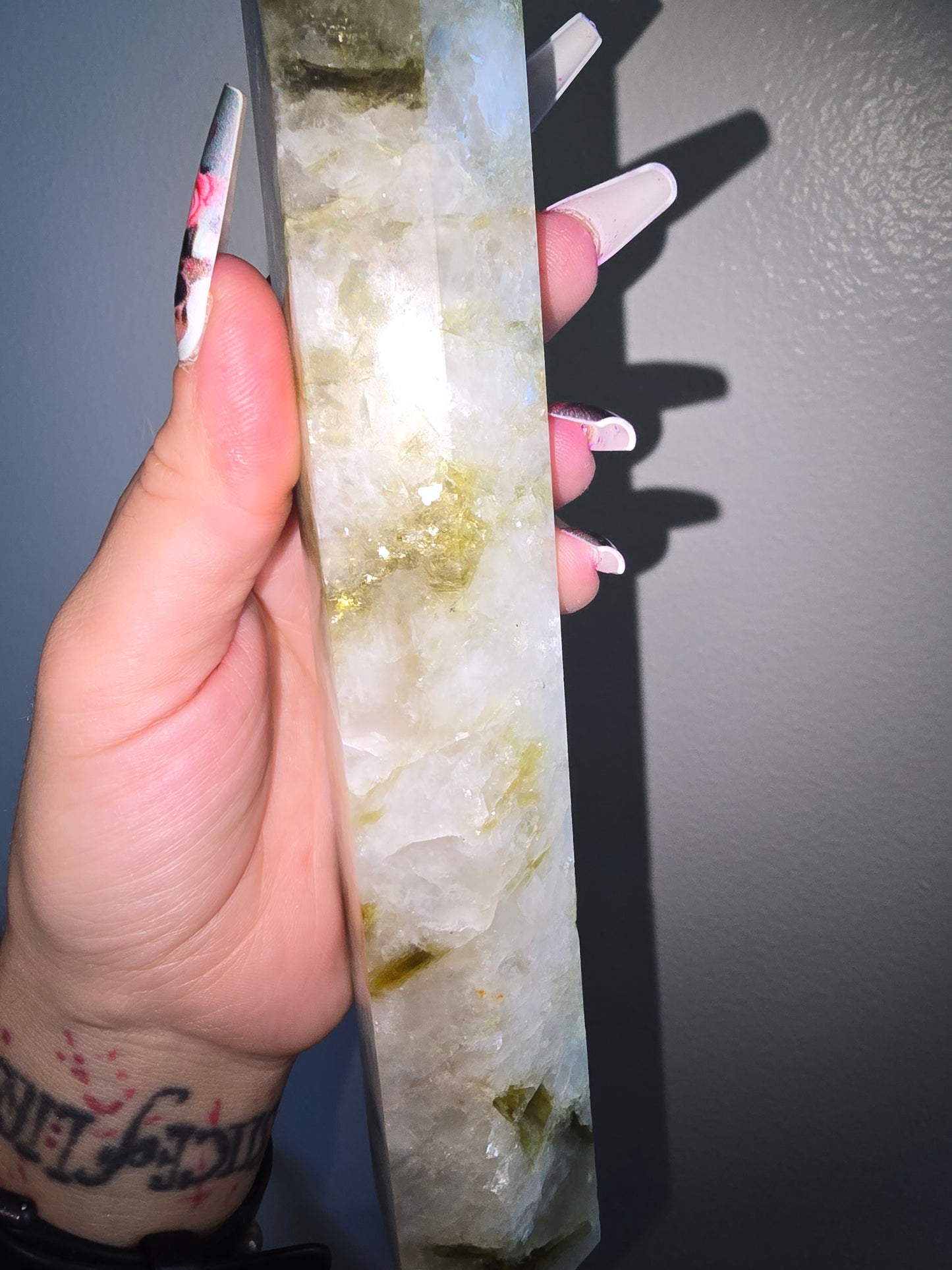 Moonstone,Green Tourmaline, Pheonix Stone Tower