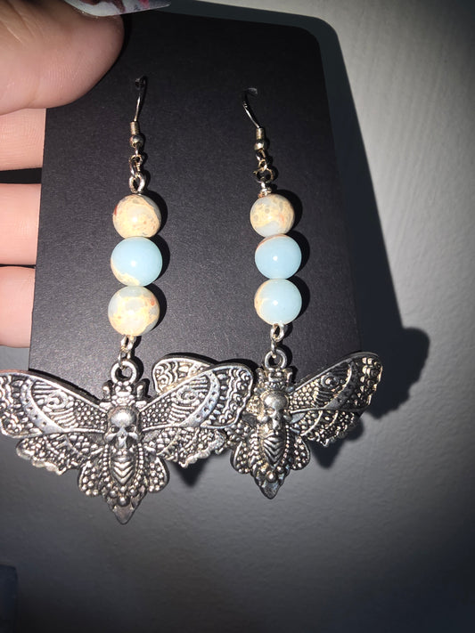 Impression Jasper Moth Earrings 925