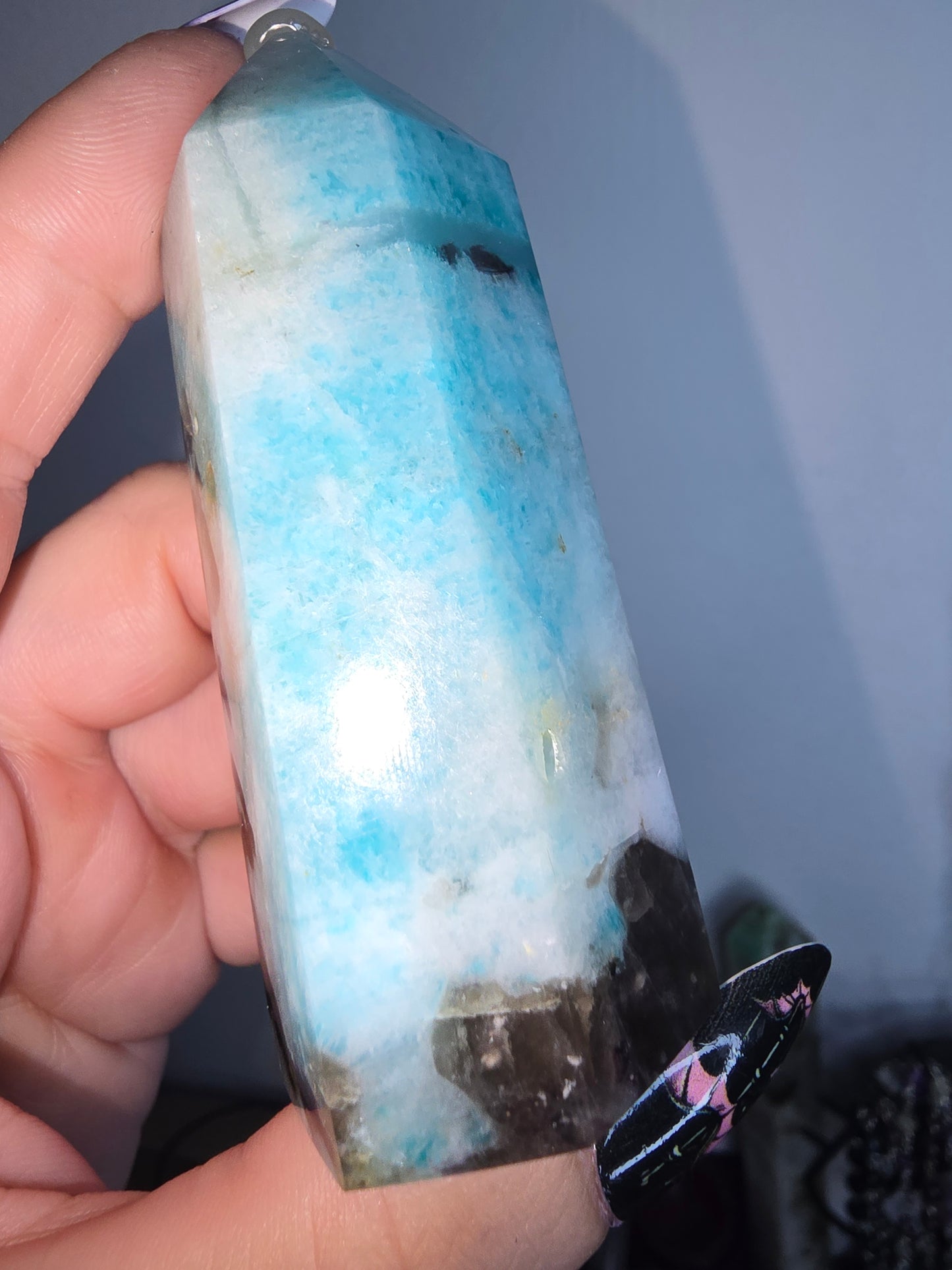 Amazonite Smokey Quartz and Green Tourmaline Tower