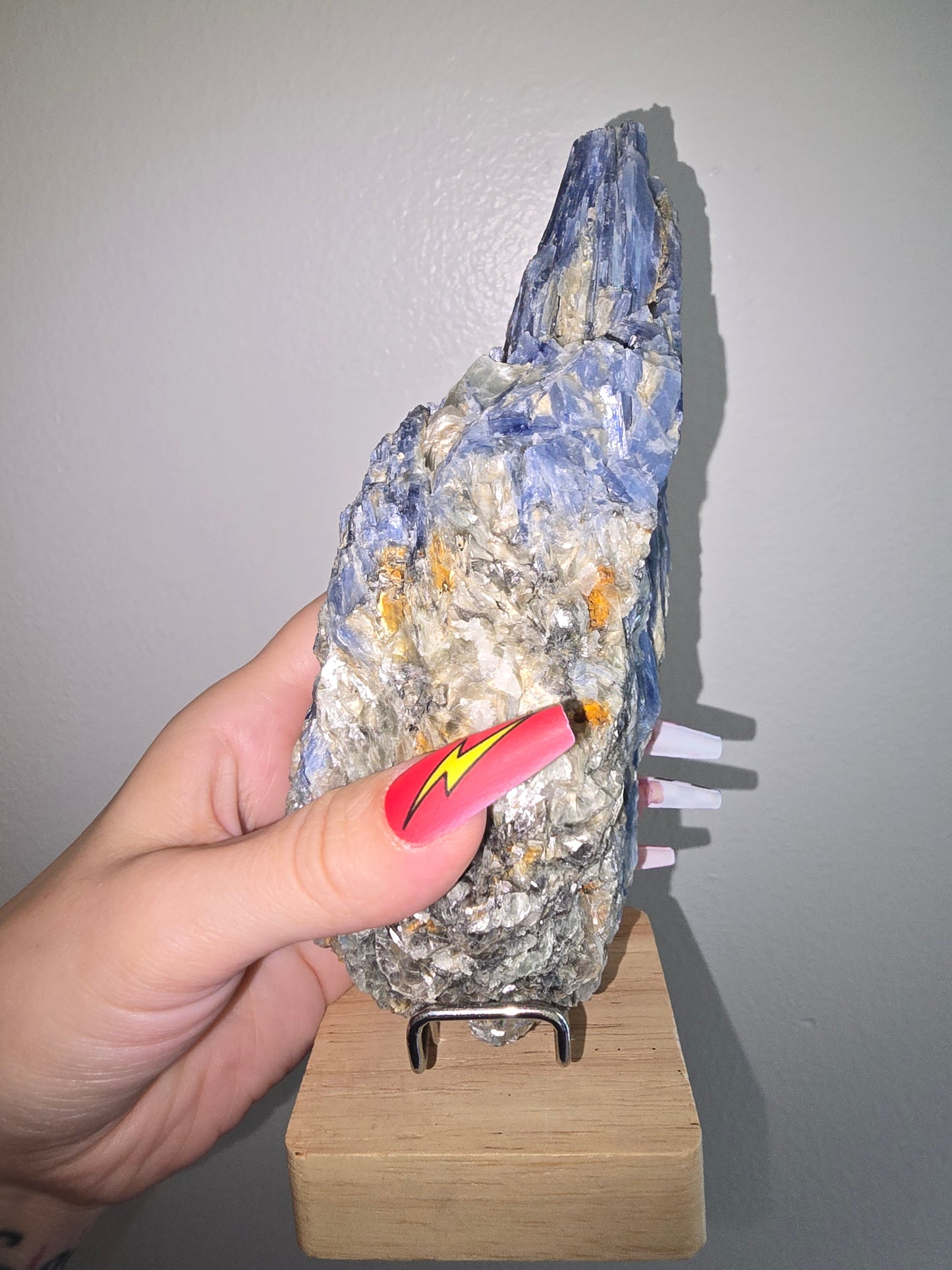 Blue Kyanite Specimen W Stand