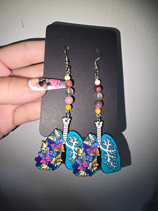 Mookaite Labradorite Lung Earrings 925