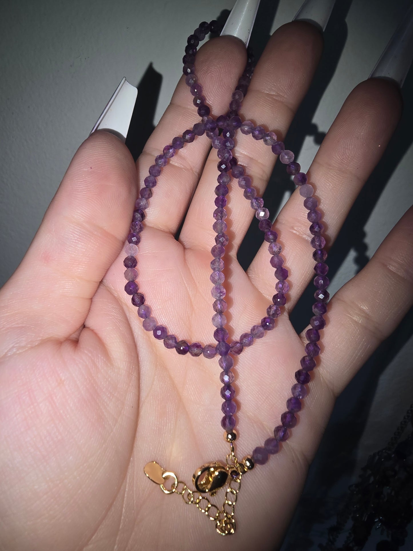 Facet Amethyst Necklace 18inch