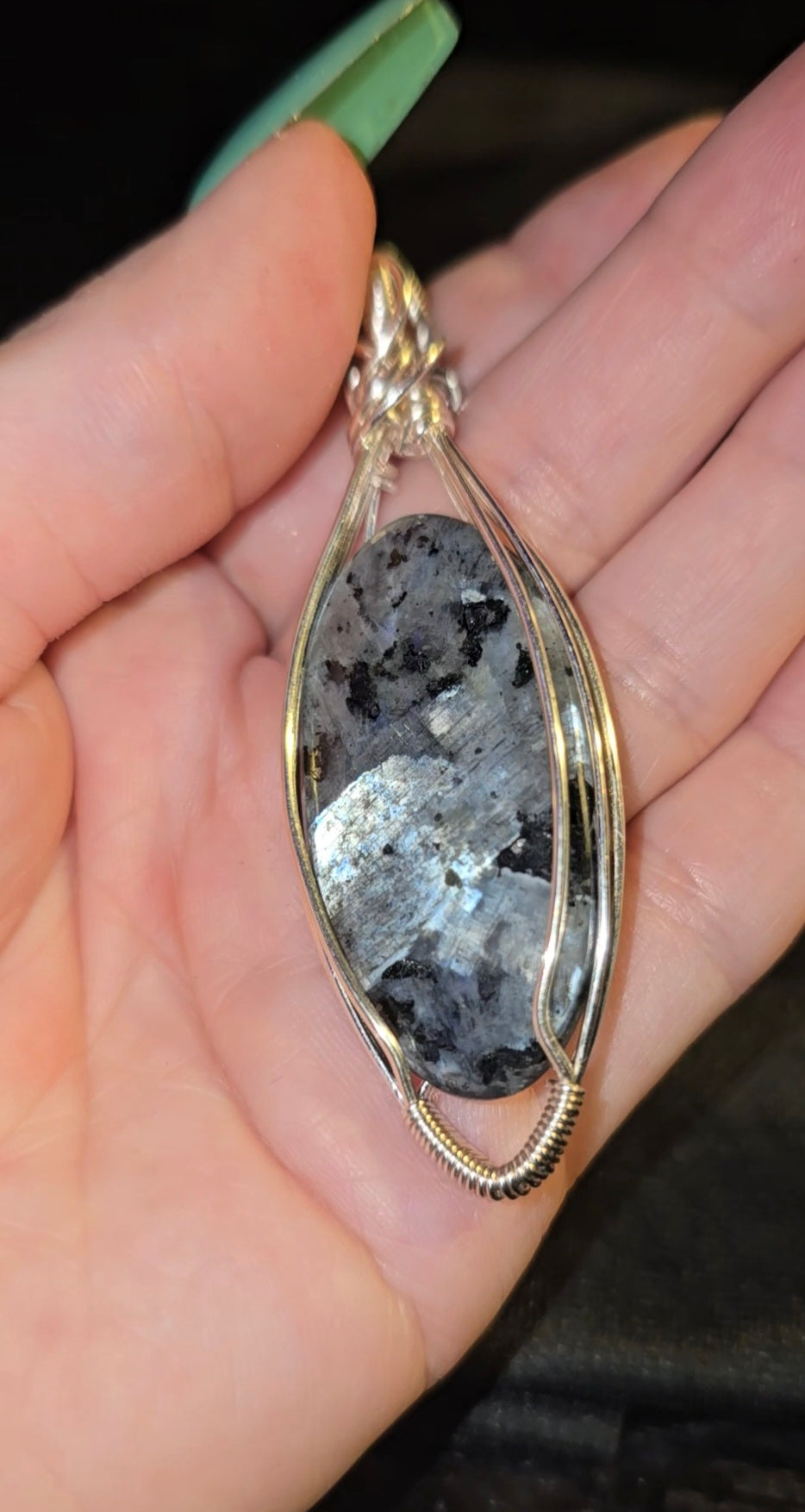 Larvikite Pendant | Protection & Intuition
