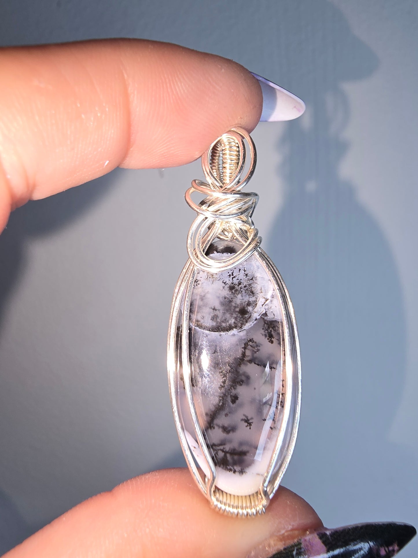 Dendritic Agate Wrapped Pendant