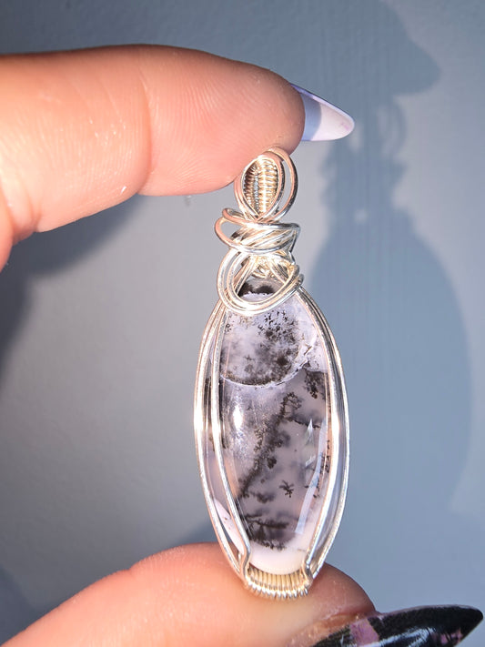 Dendritic Agate Wrapped Pendant